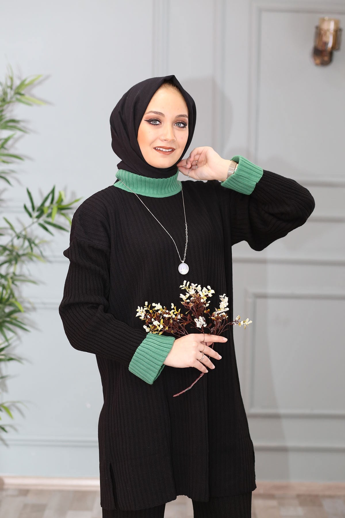 FİTİLLİ TRİKO TAKIM SİYAH 203352