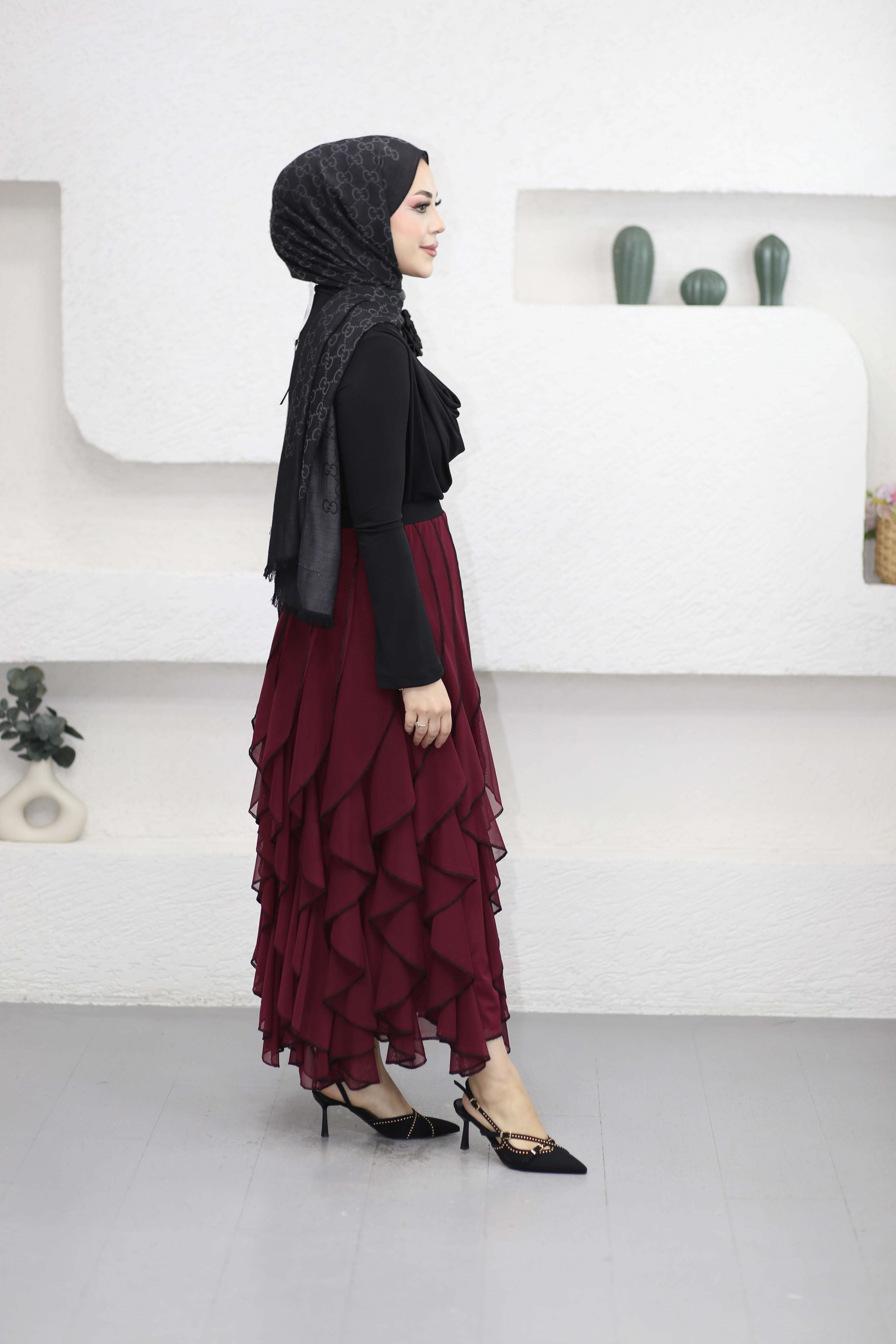 Mabel Etekli Takım Bordo 7273