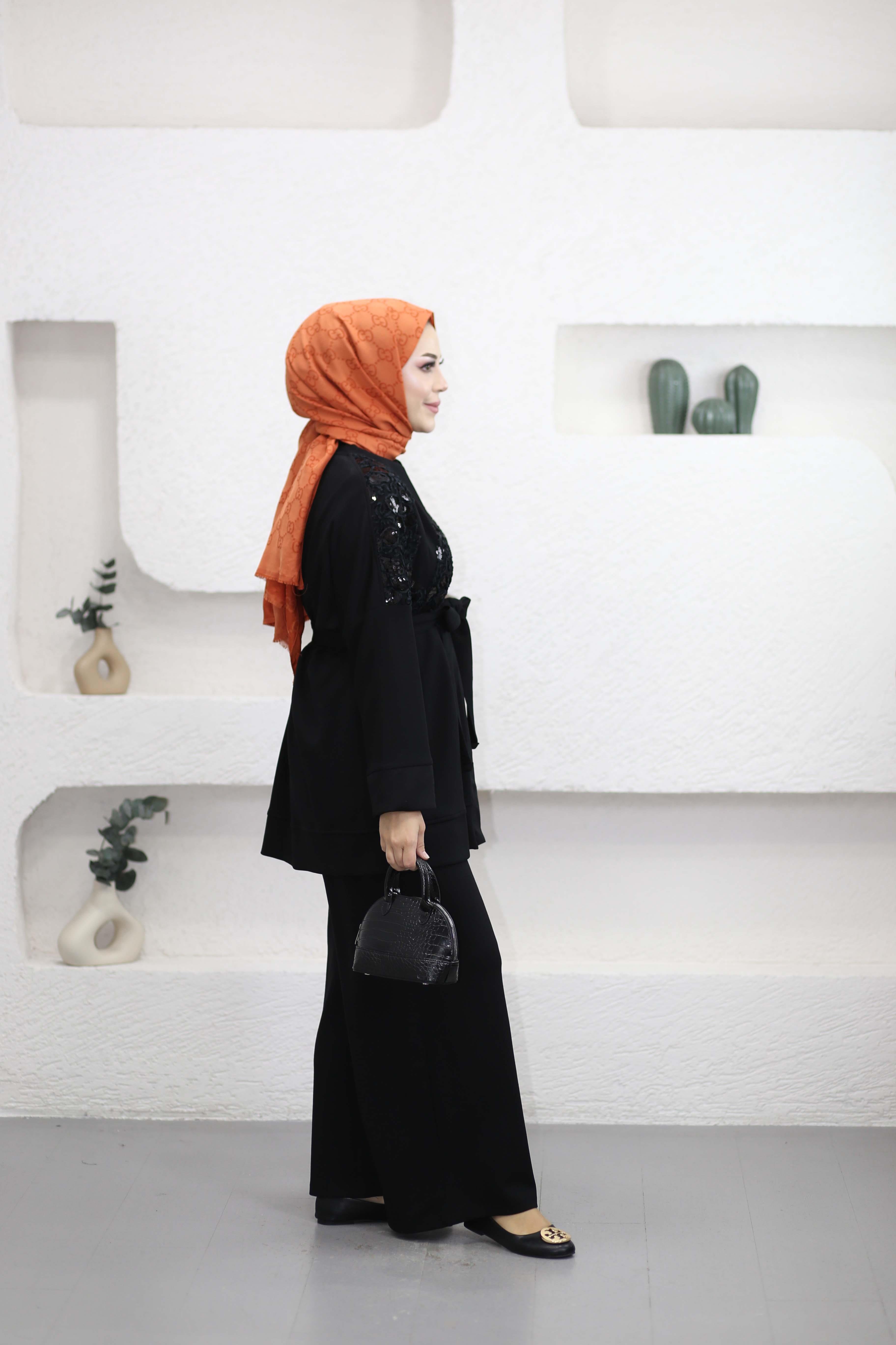 Üçlü Payet Takım Siyah 2272