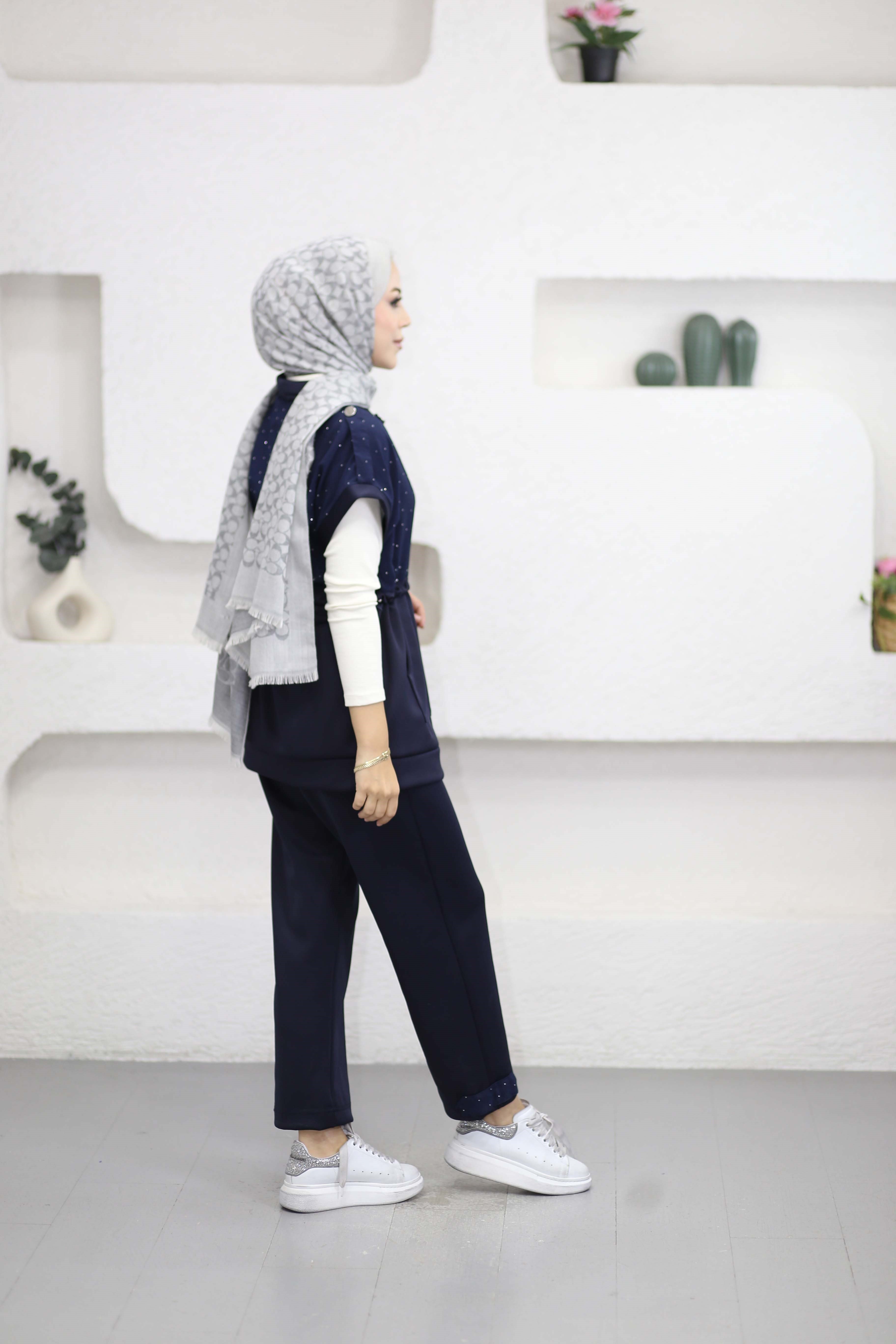 Shine Yelekli Spor Takım Lacivert 22954