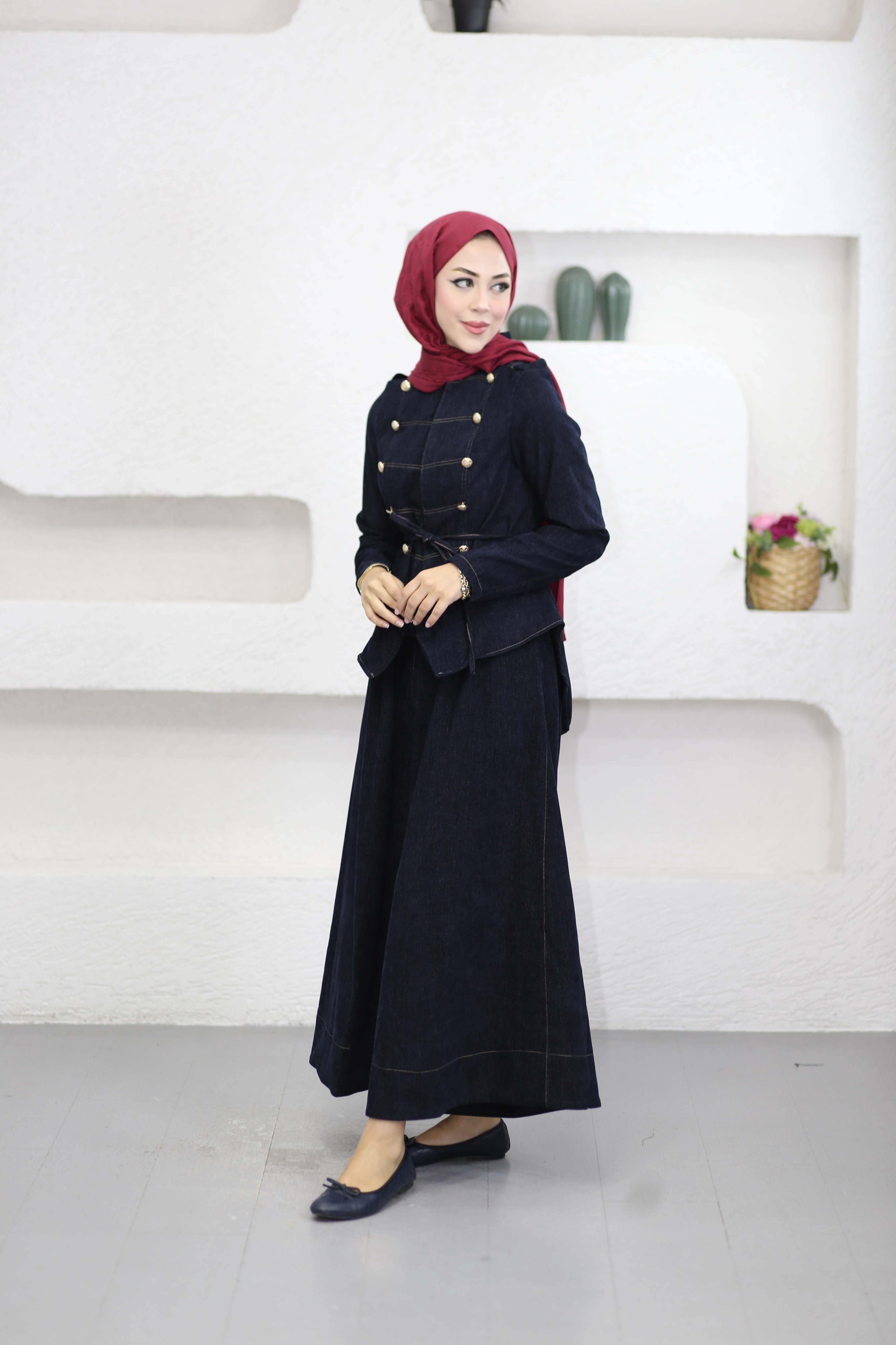 Dikiş Detaylı Takım Lacivert 8757