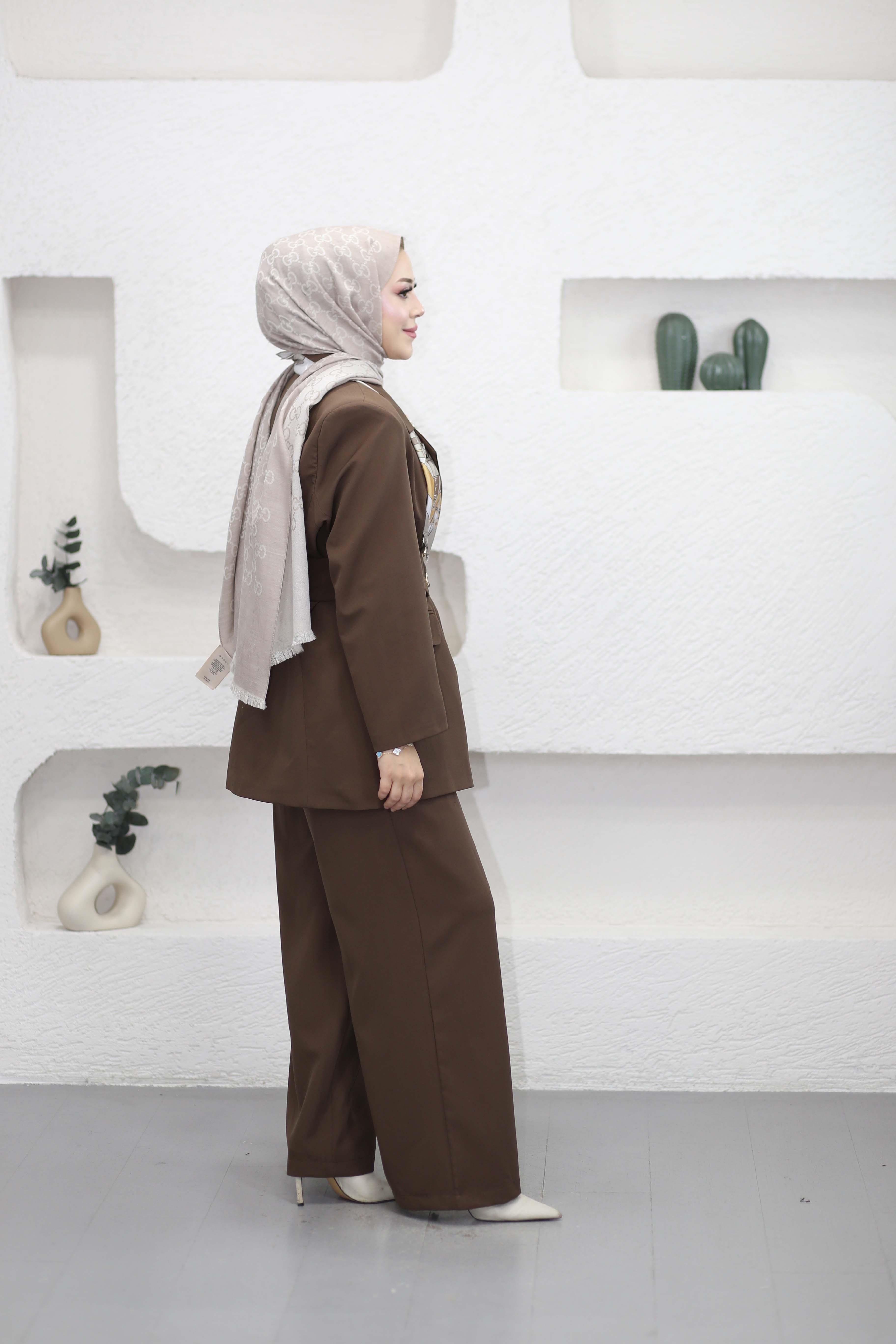 Selven Kemer Çıtçıtlı Takım Kahverengi 8139