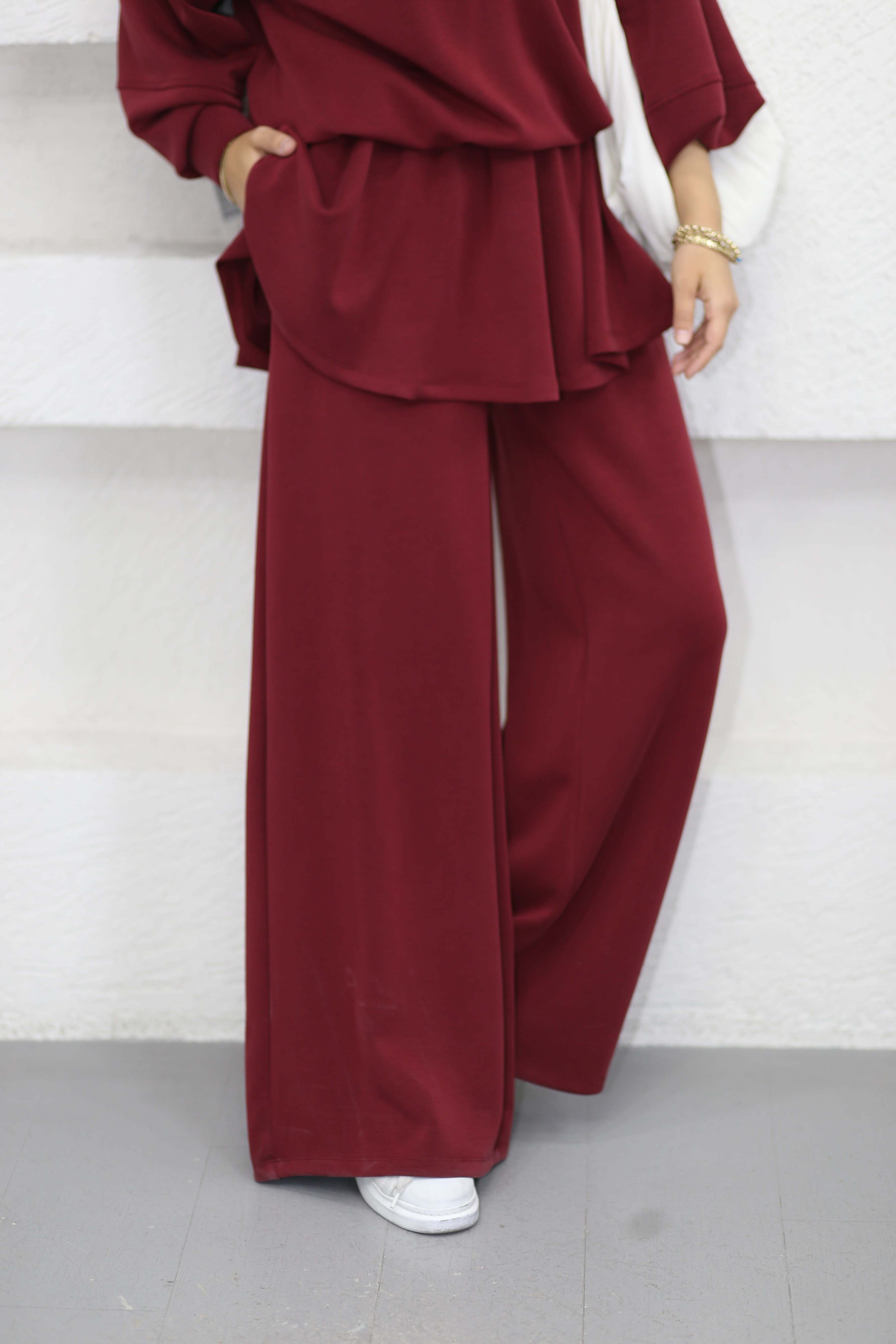 Dik Yaka Beli Büzgülü Takım Bordo 26234