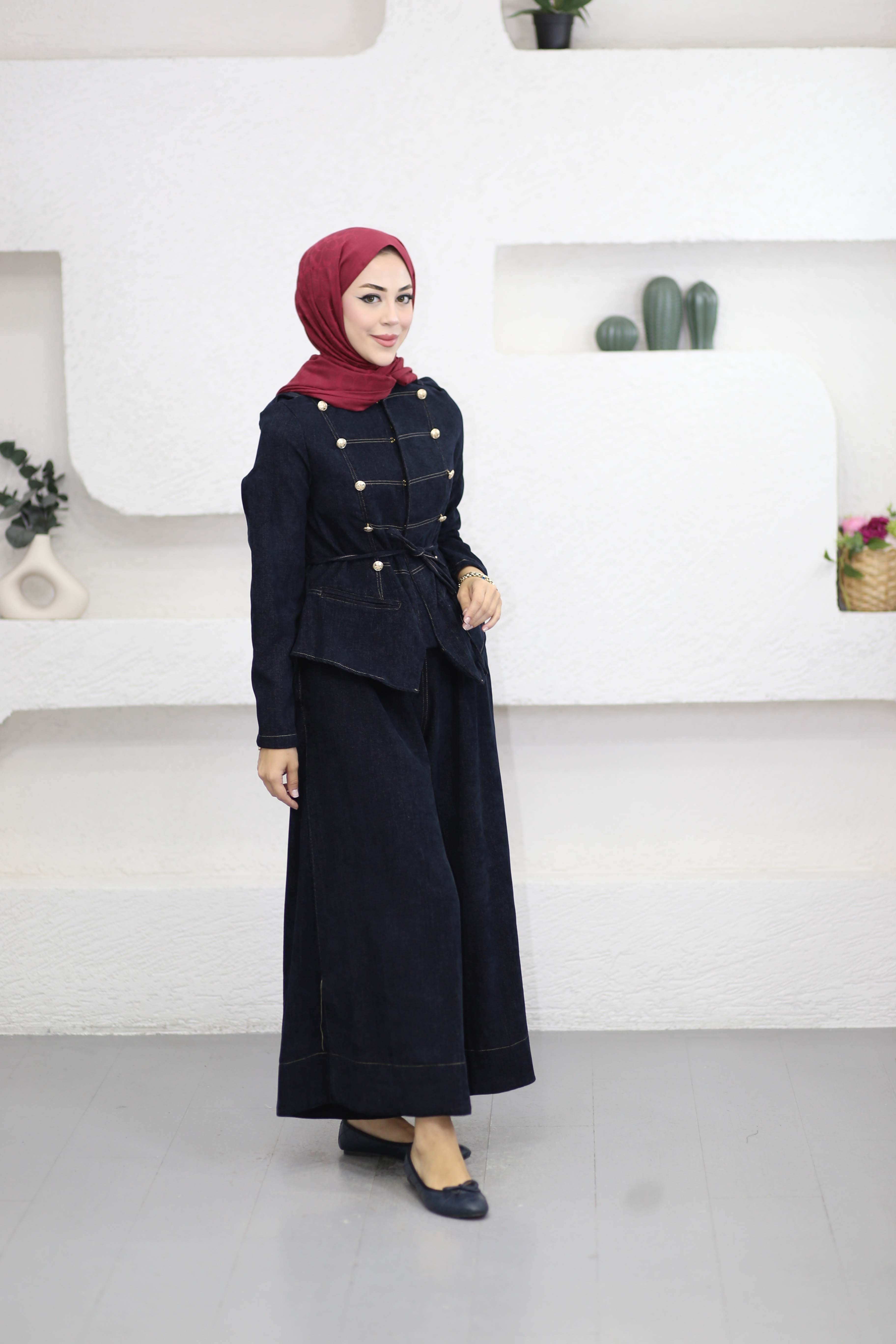 Dikiş Detaylı Takım Lacivert 8757