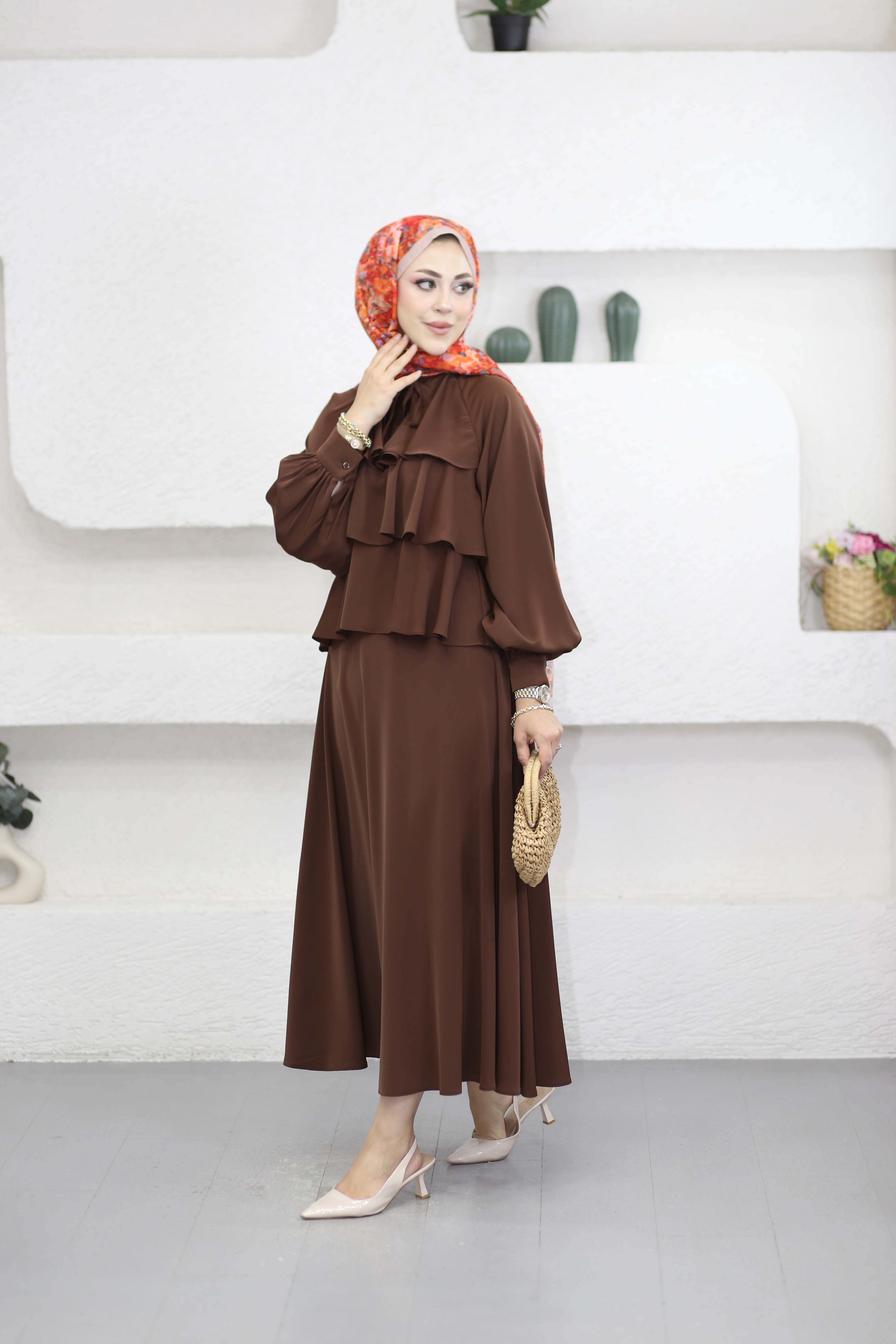 Leyla Takım Kahverengi 3217