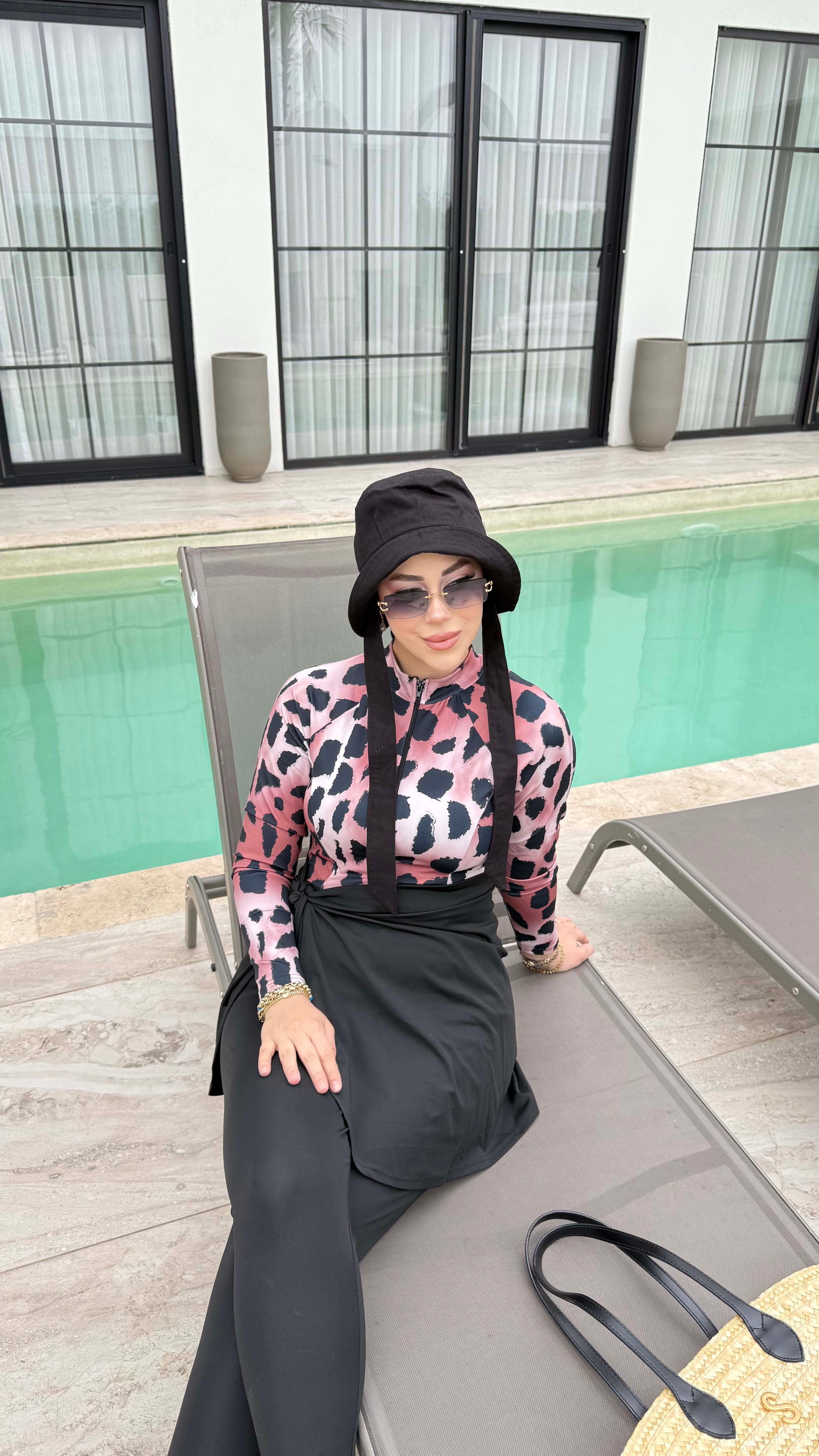 Leopar Desenli 3'lü Mayo Takım Pembe 10122
