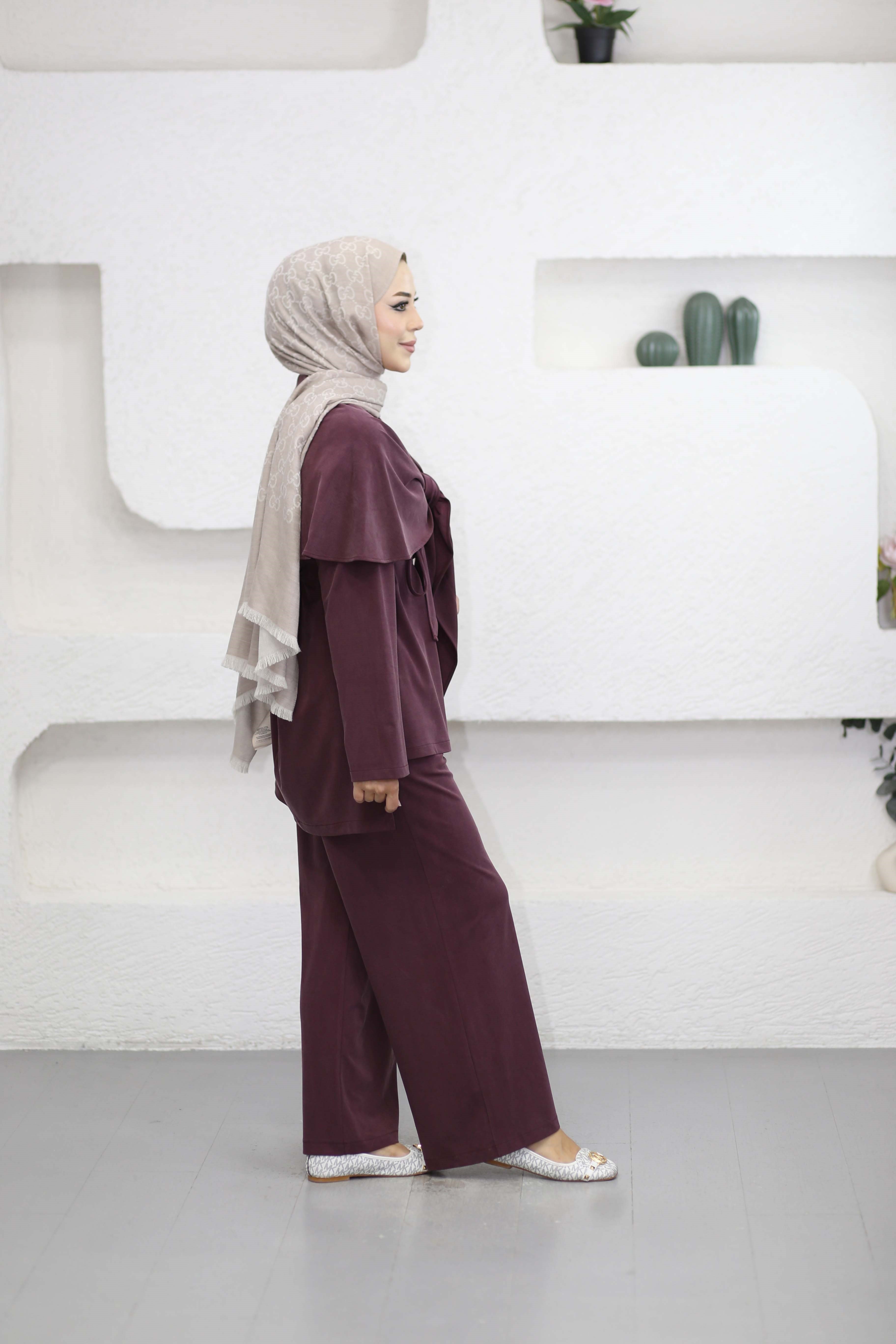 Omuz Atkılı  Takım Bordo 4522