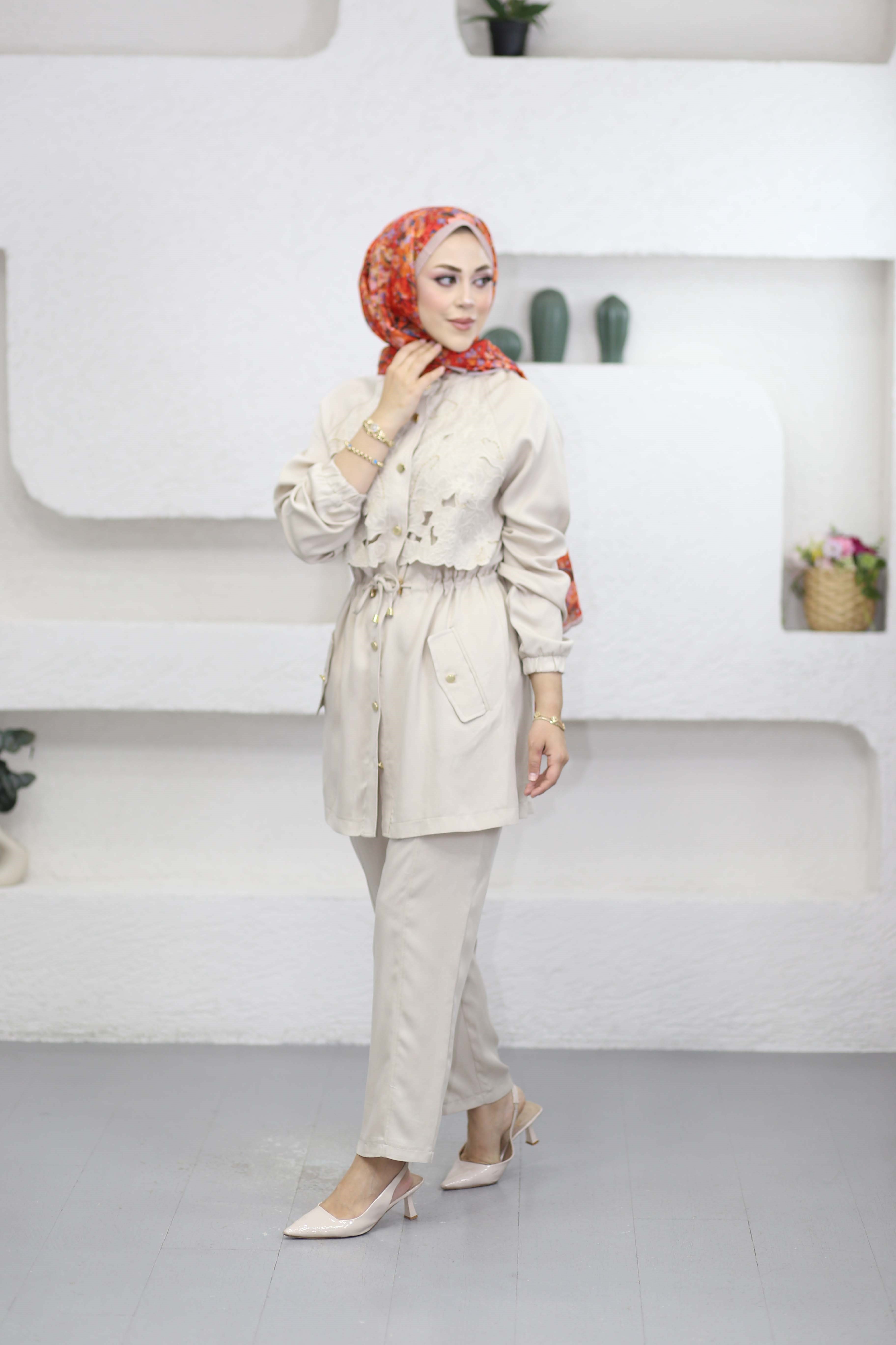 Flora Takım Bej 1487