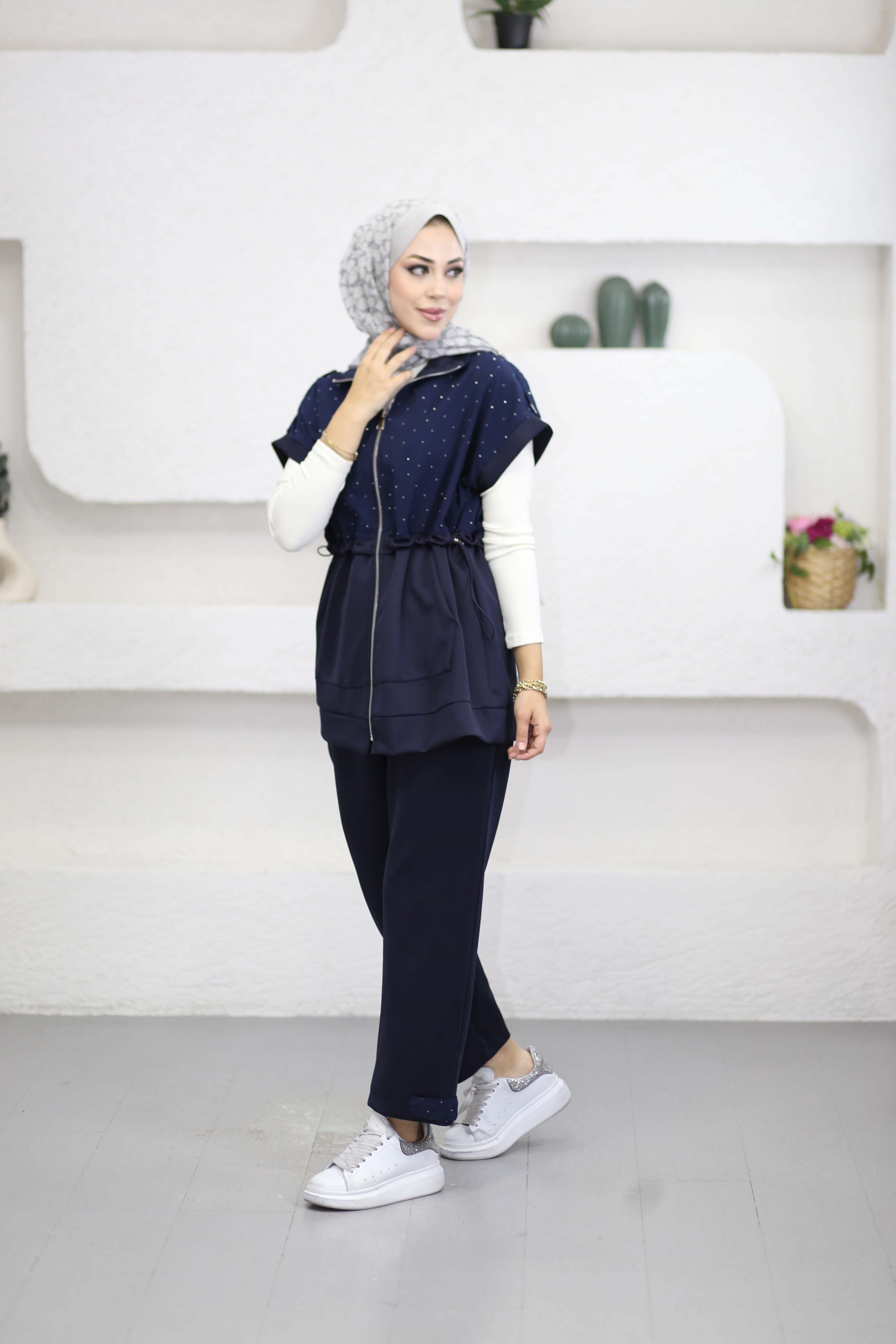 Shine Yelekli Spor Takım Lacivert 22954