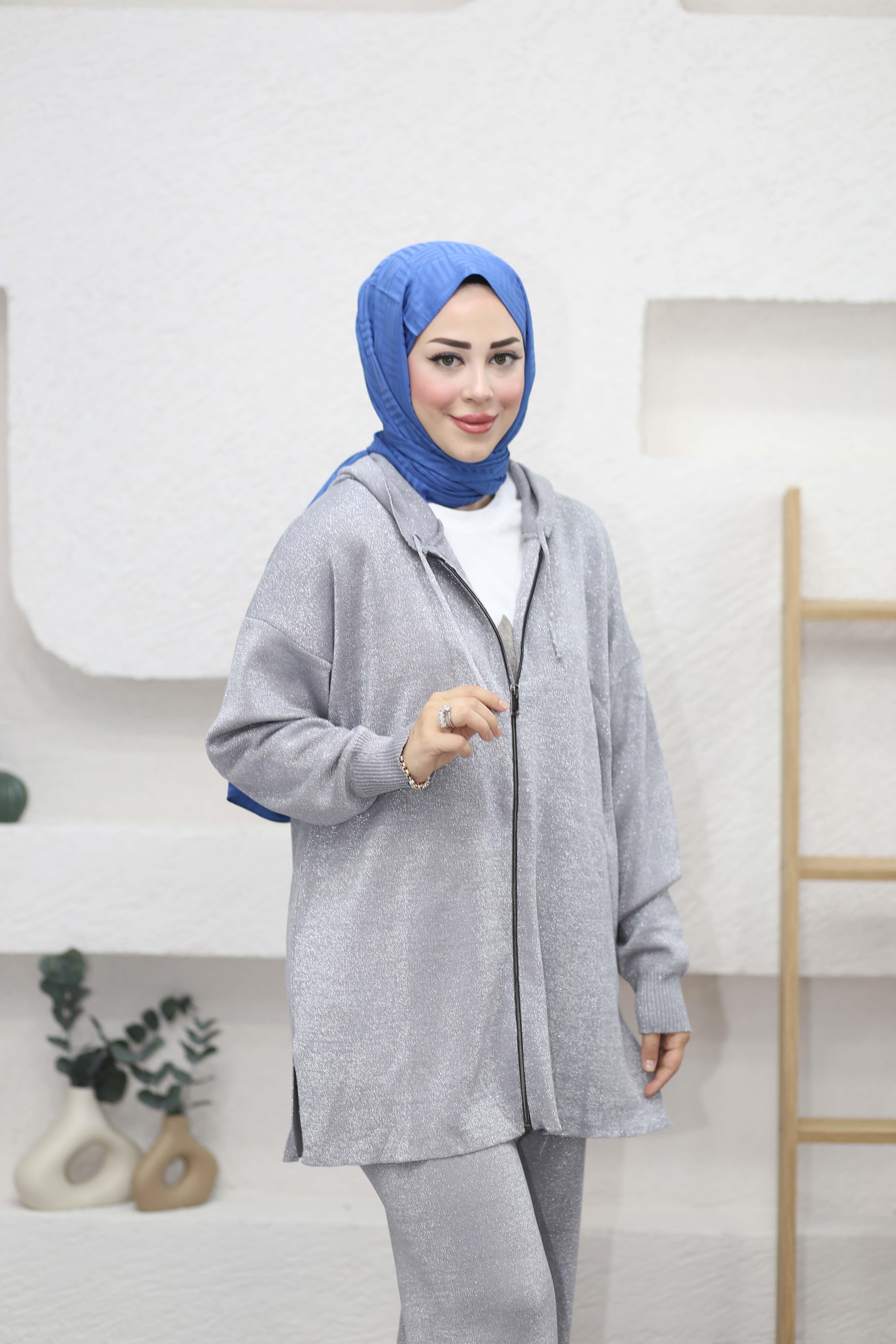 Simli Merserize Takım Gri 7010
