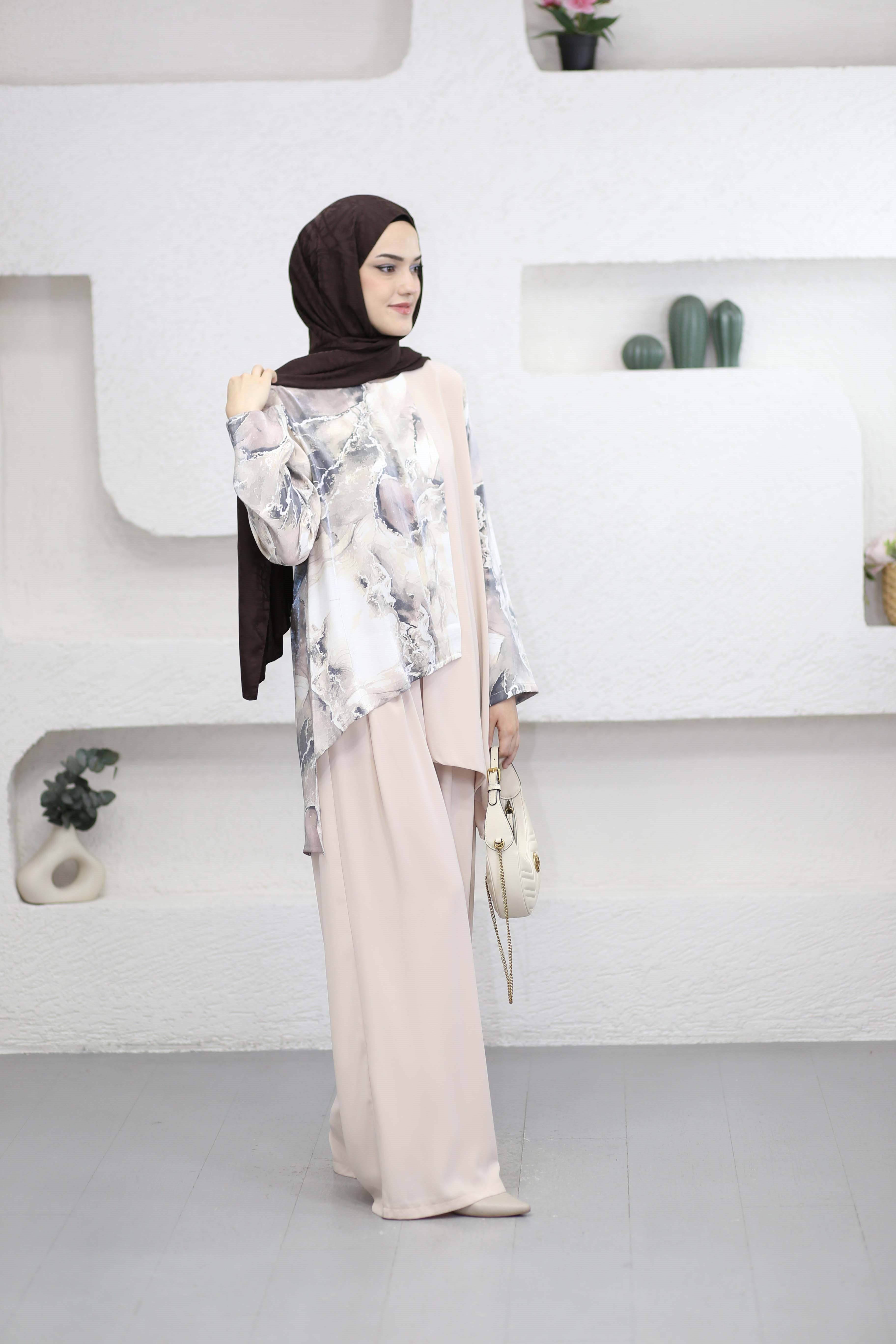 Jade Pantolonlu Takım Bej 5011