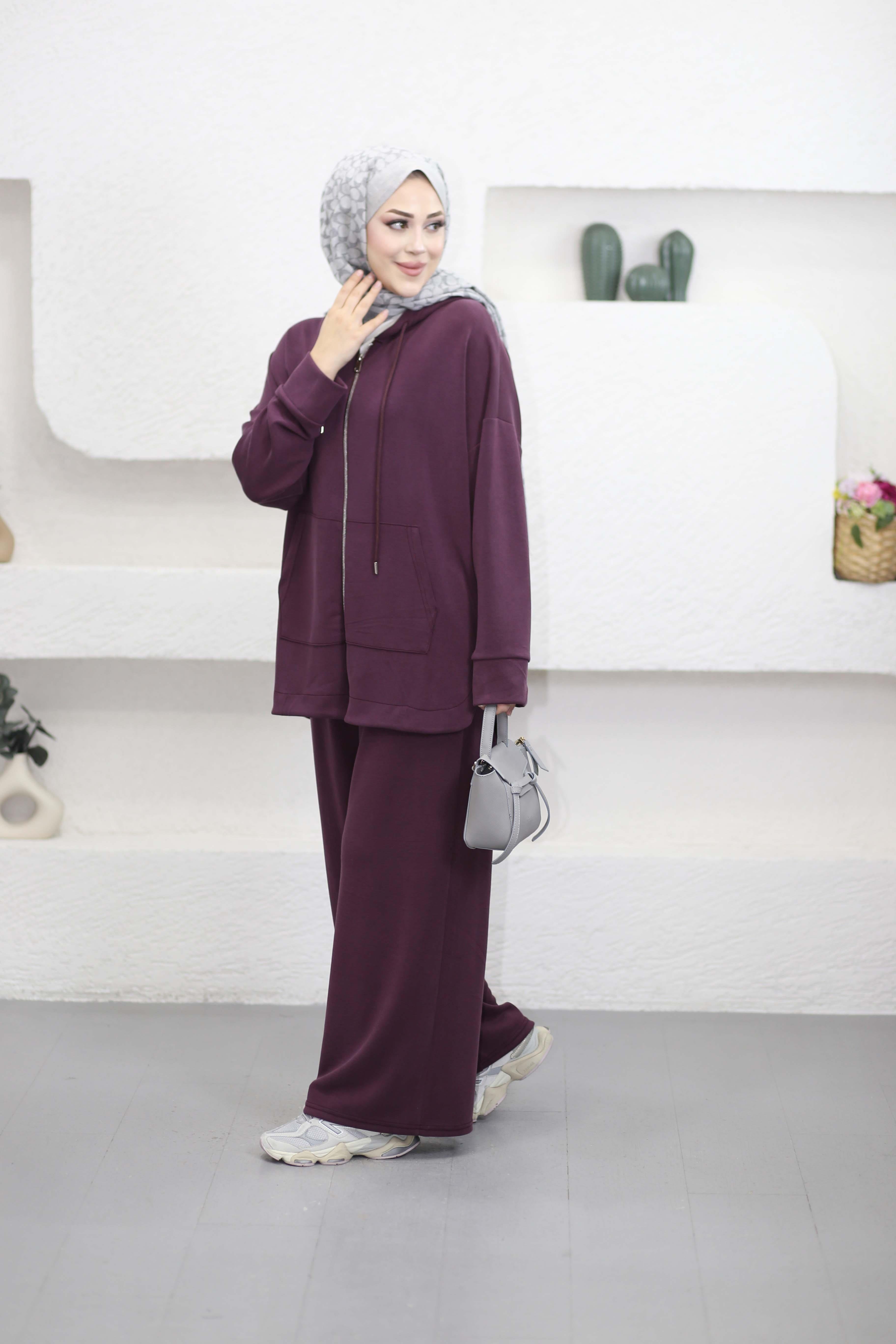 Fermuarlı Bol Oysho Takım Bordo 2290