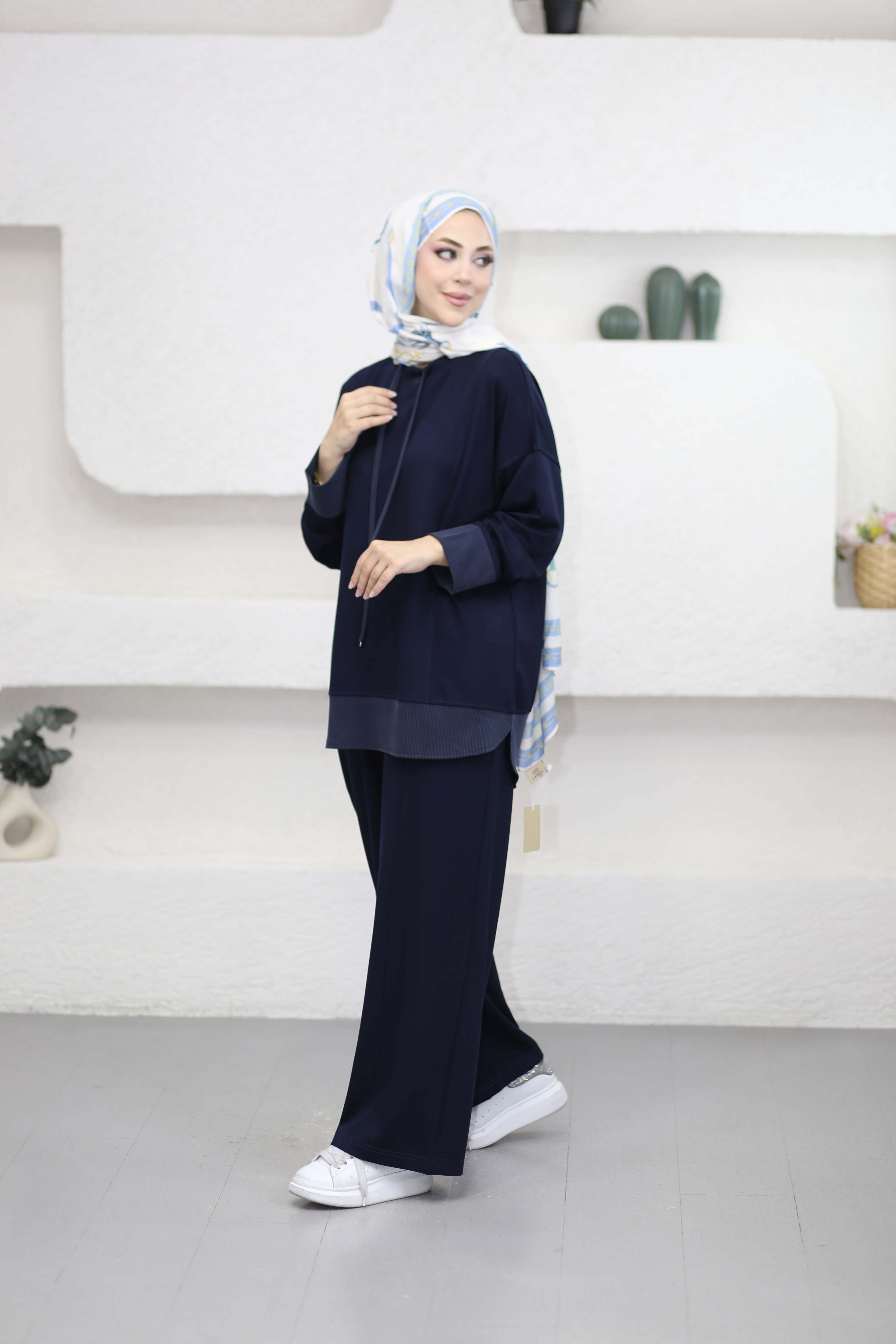 Renk Garnili Takım Lacivert 6555