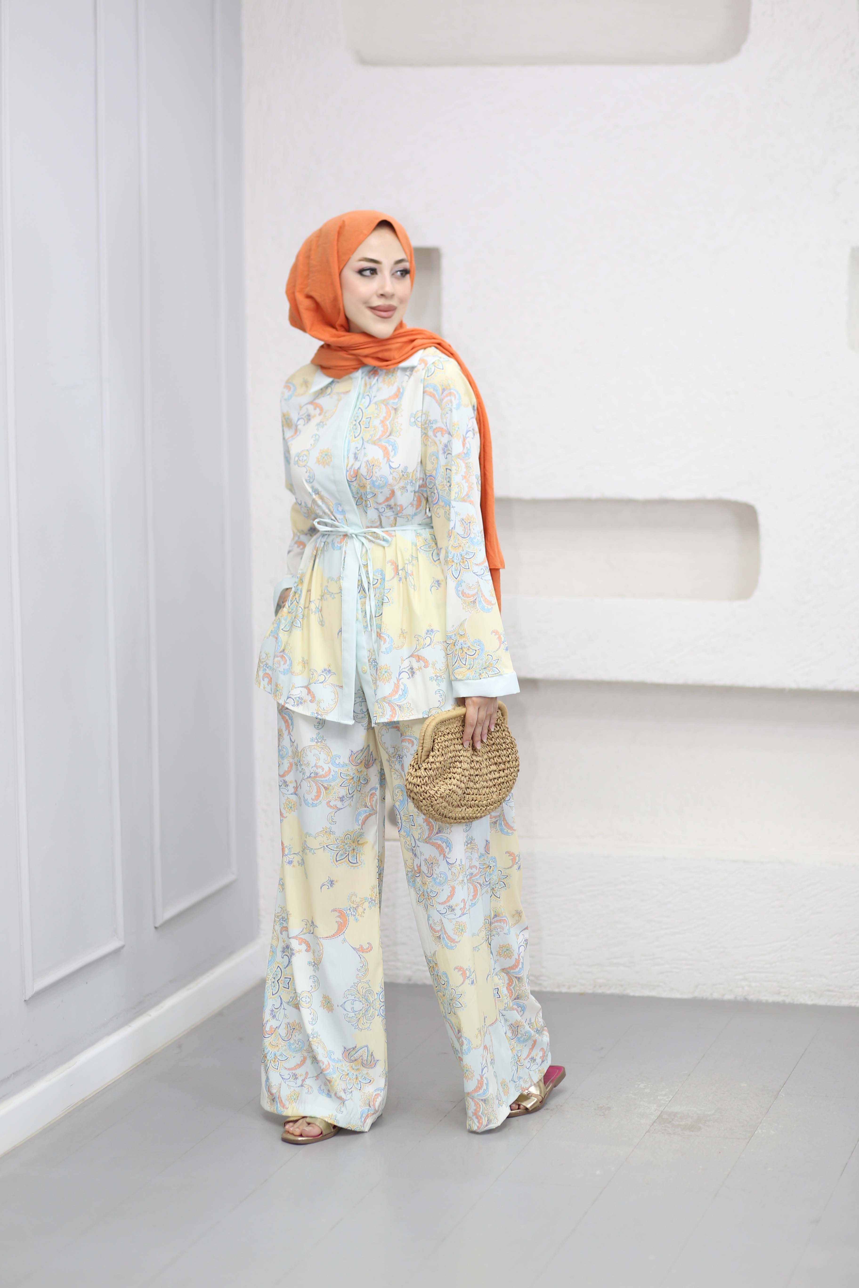 Alya Baskılı Takım Mavi 8822