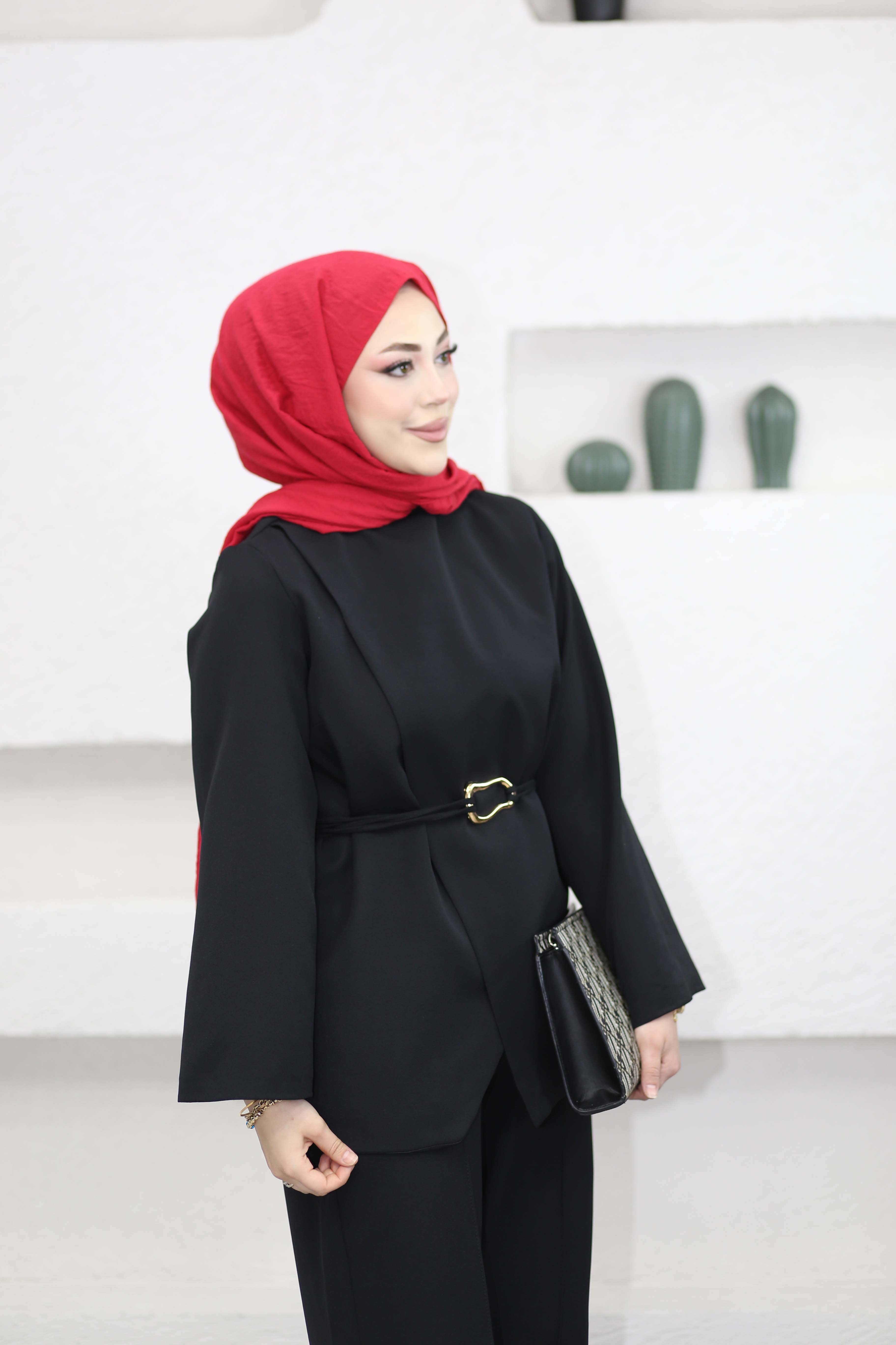 Çift Ön Detaylı Takım Siyah 41612