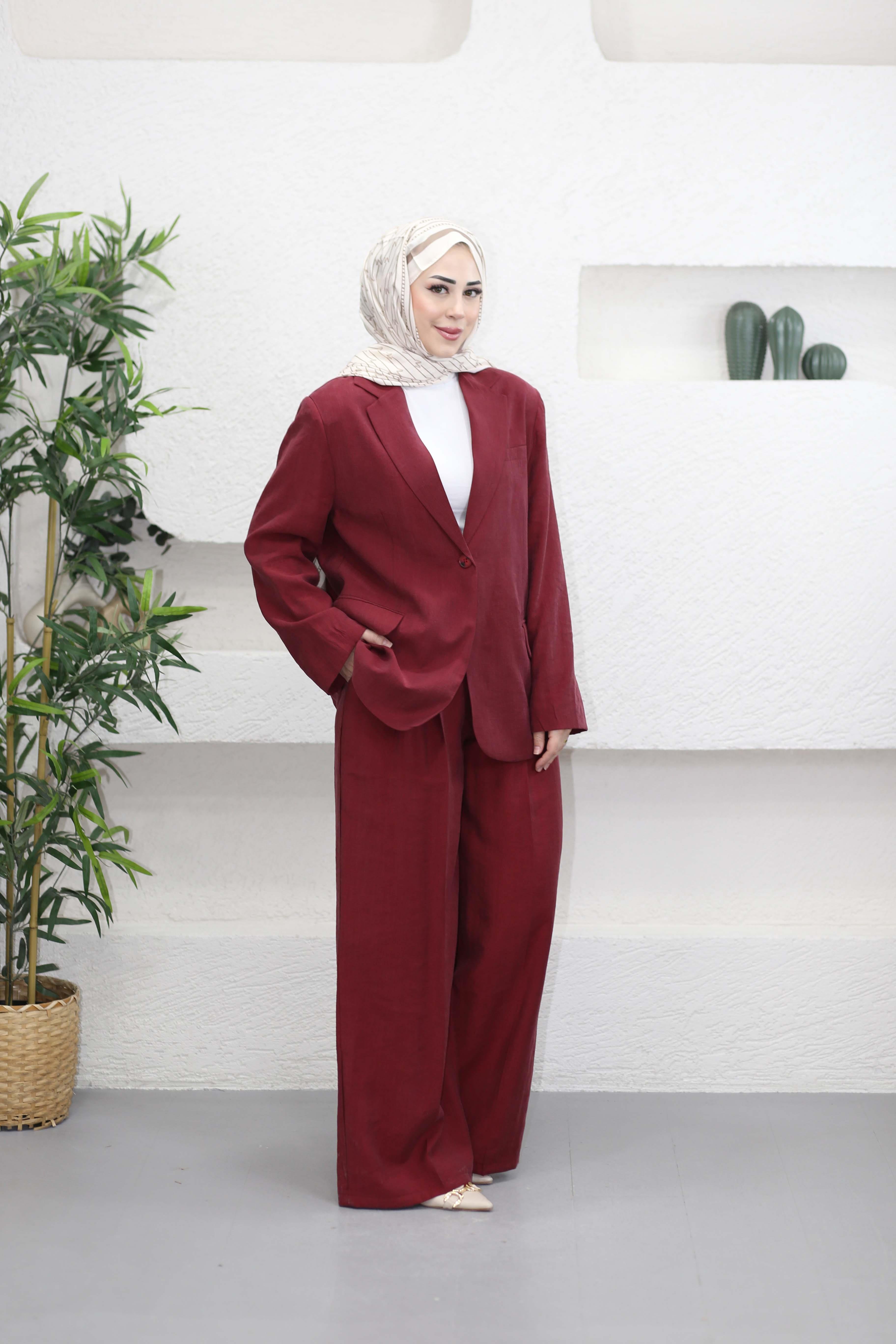Cupra Blazer Ceket Takım Bordo 25133