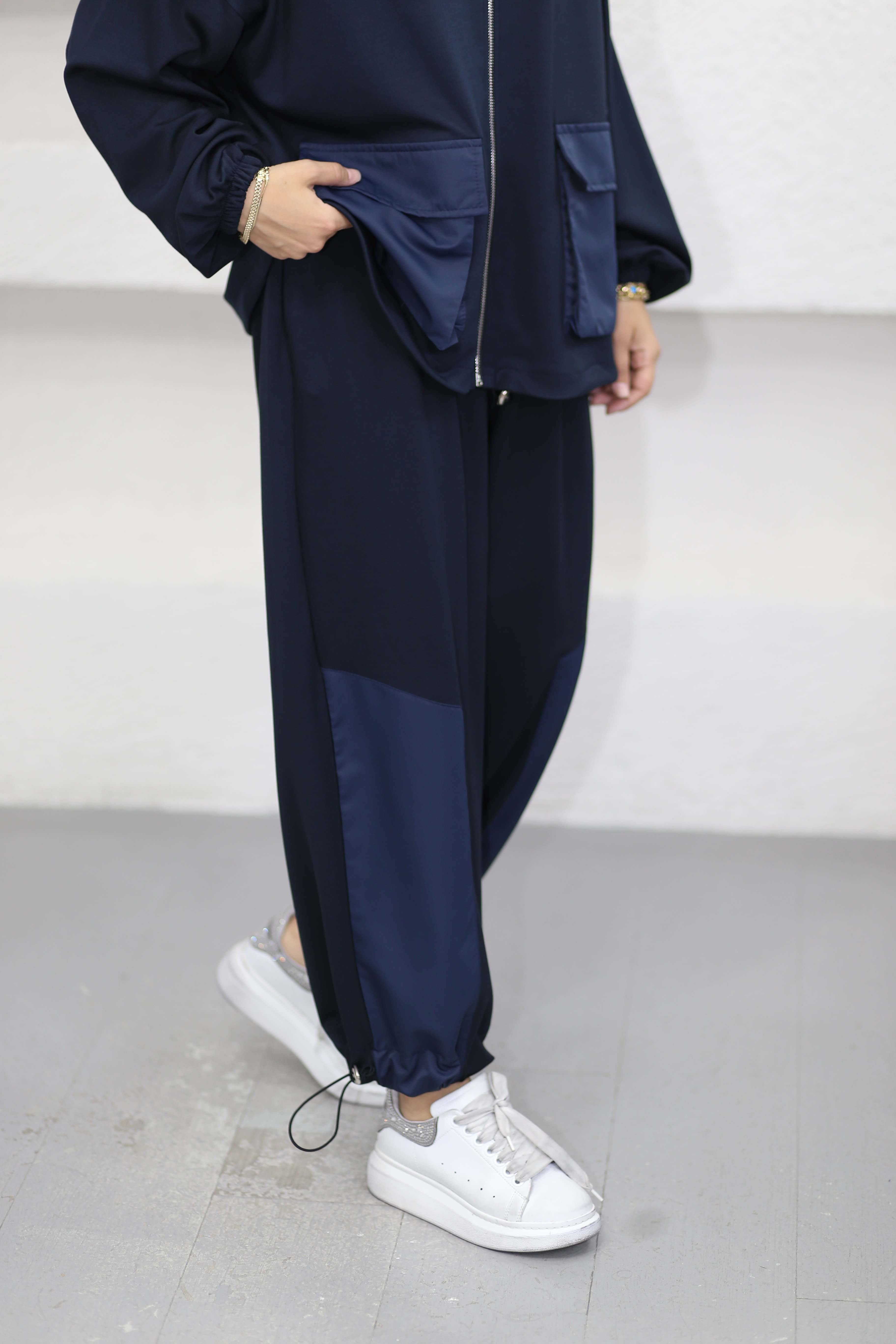 Pantolon Büzgülü Takım Lacivert 22937