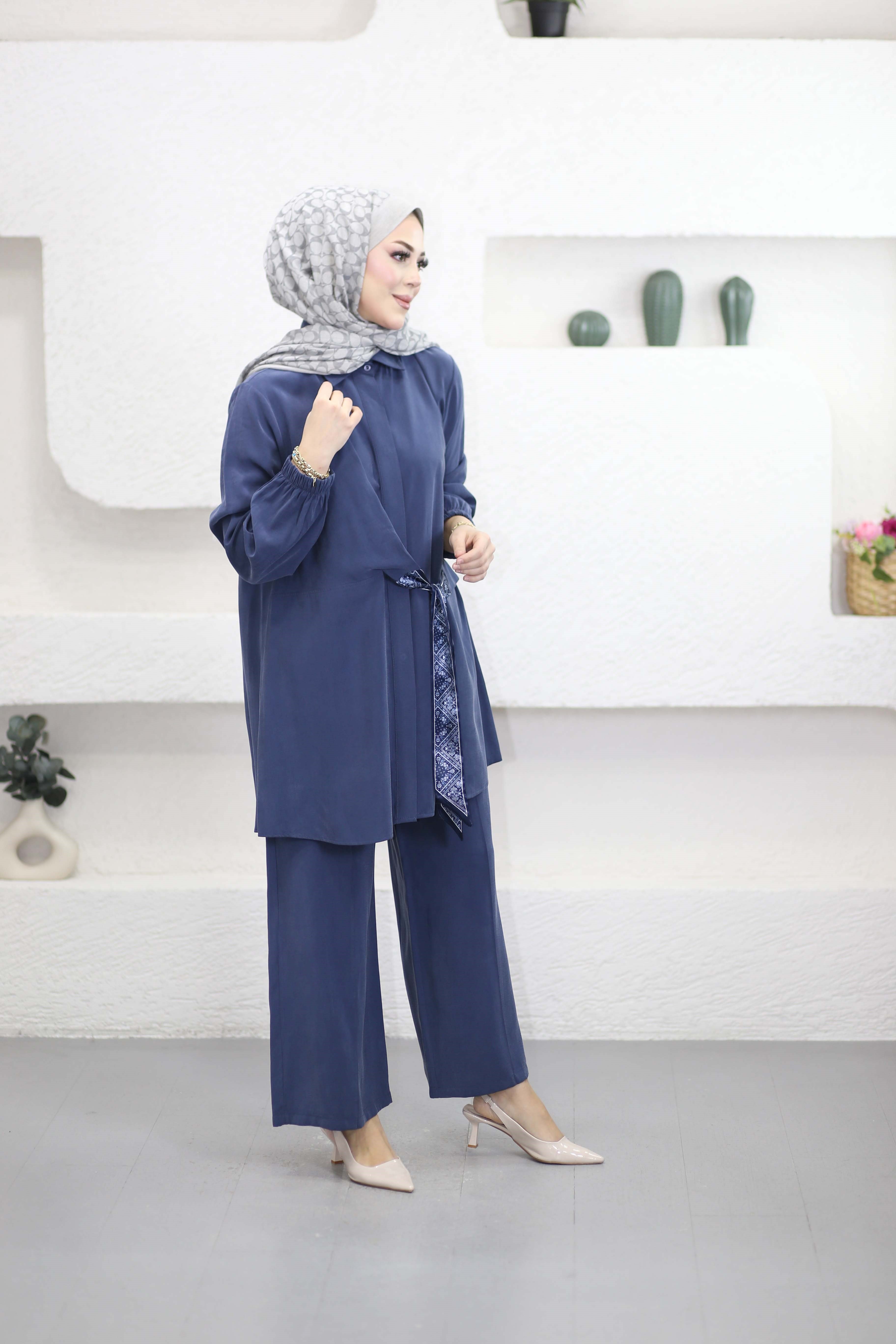 Fular Kuşaklı Takım Lacivert 4639