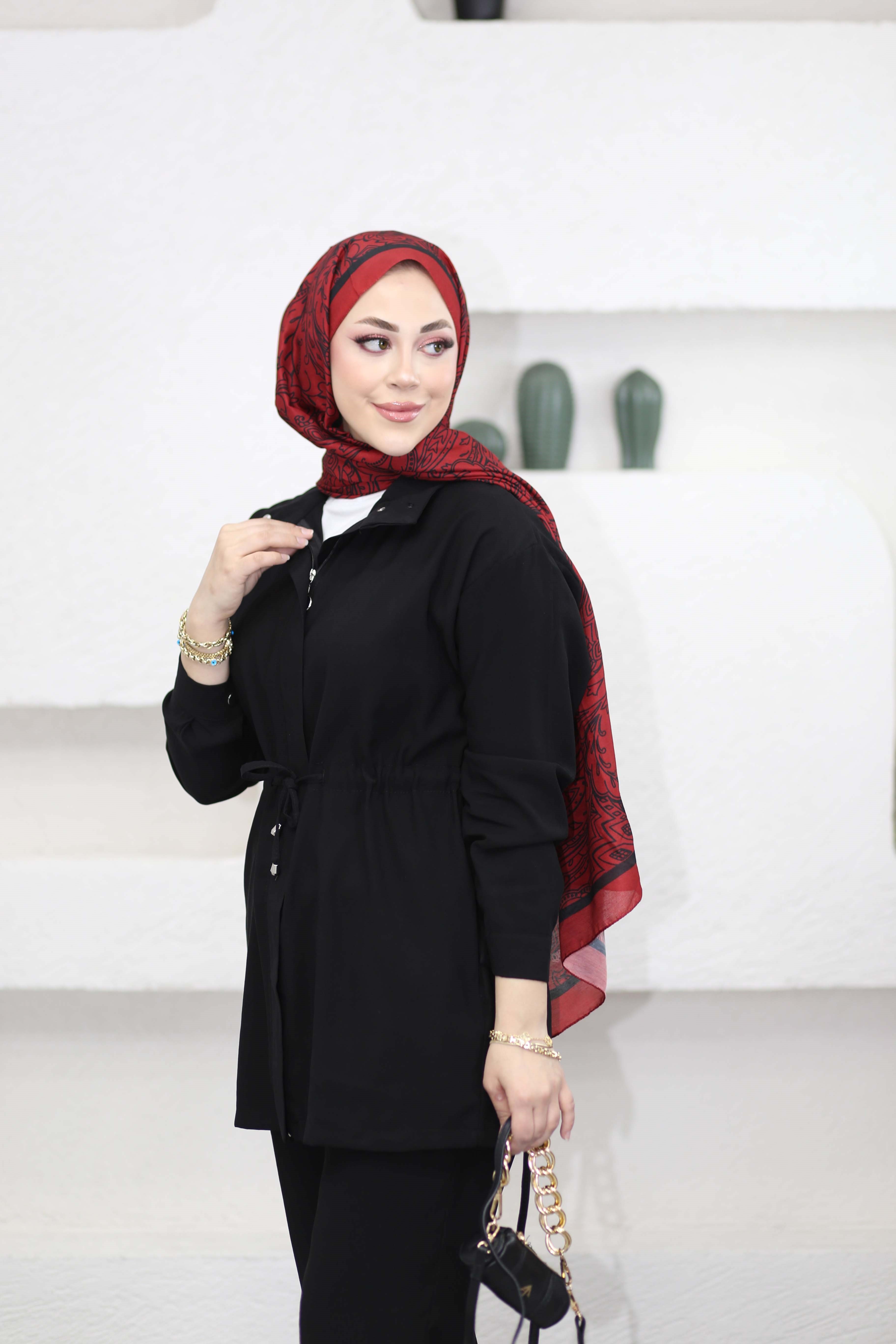 Beli Büzgülü Takım Siyah 1543