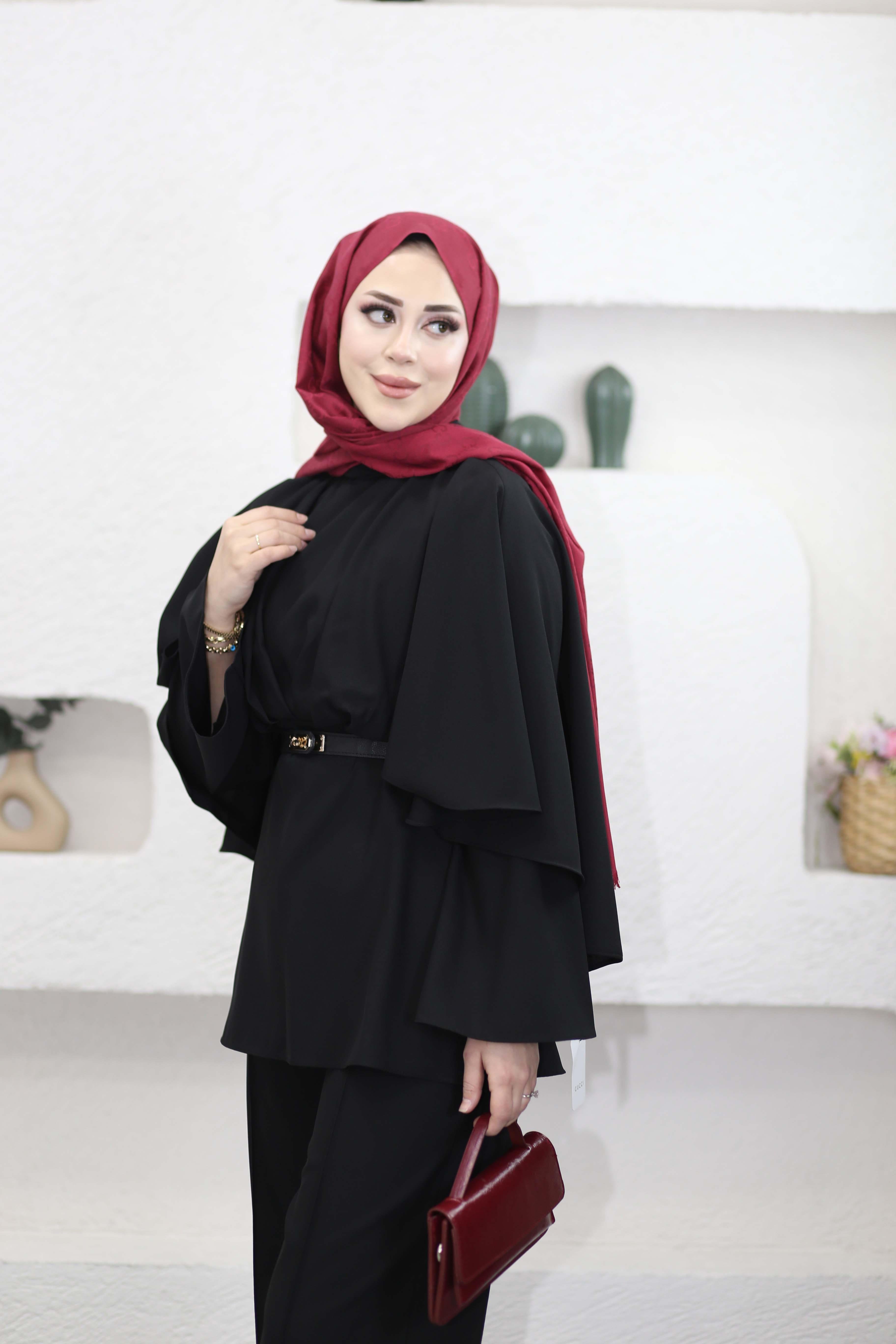 Aysa Pelerinli Takım Siyah 2358