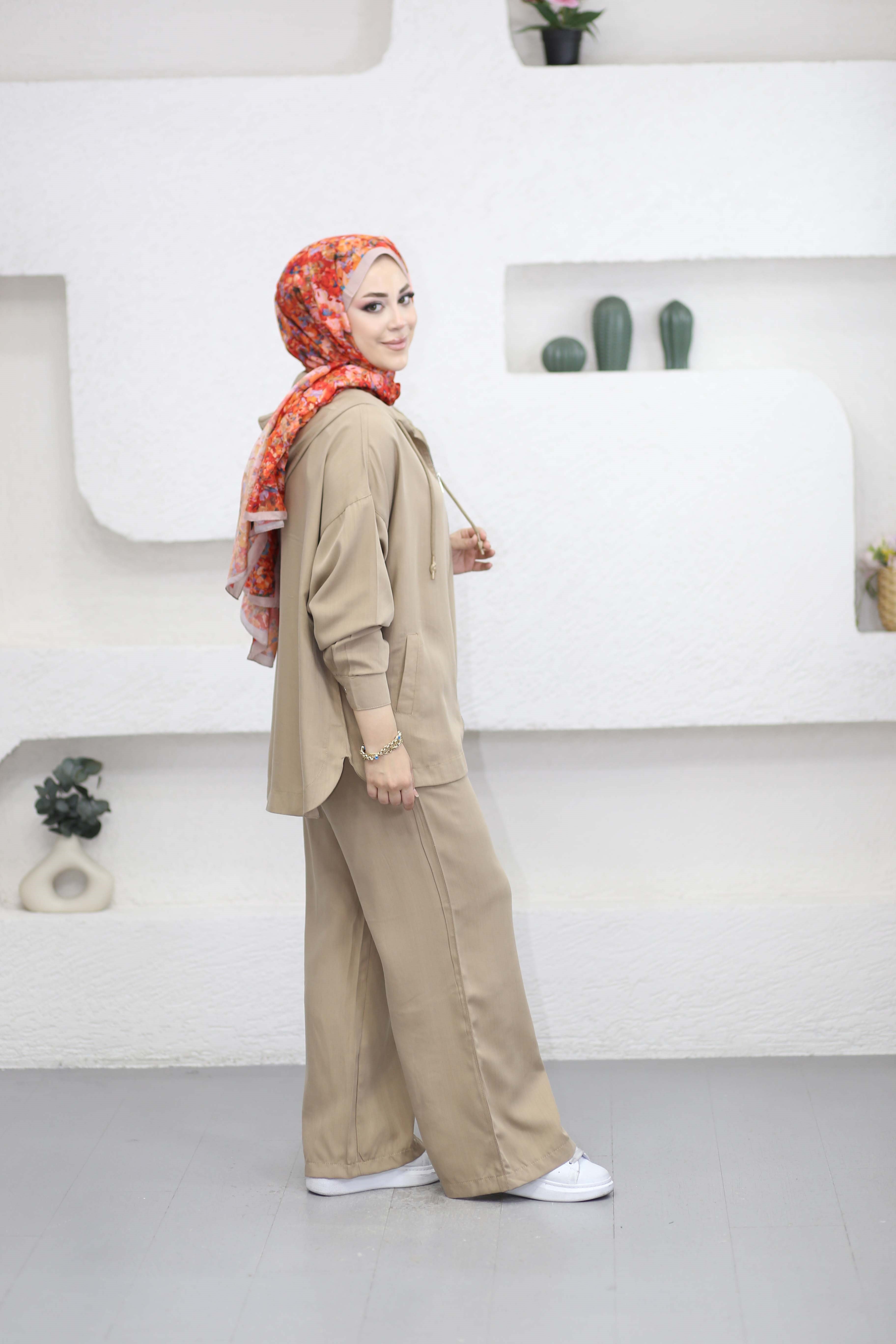 Fermuarlı Basıc Takım Camel 5645