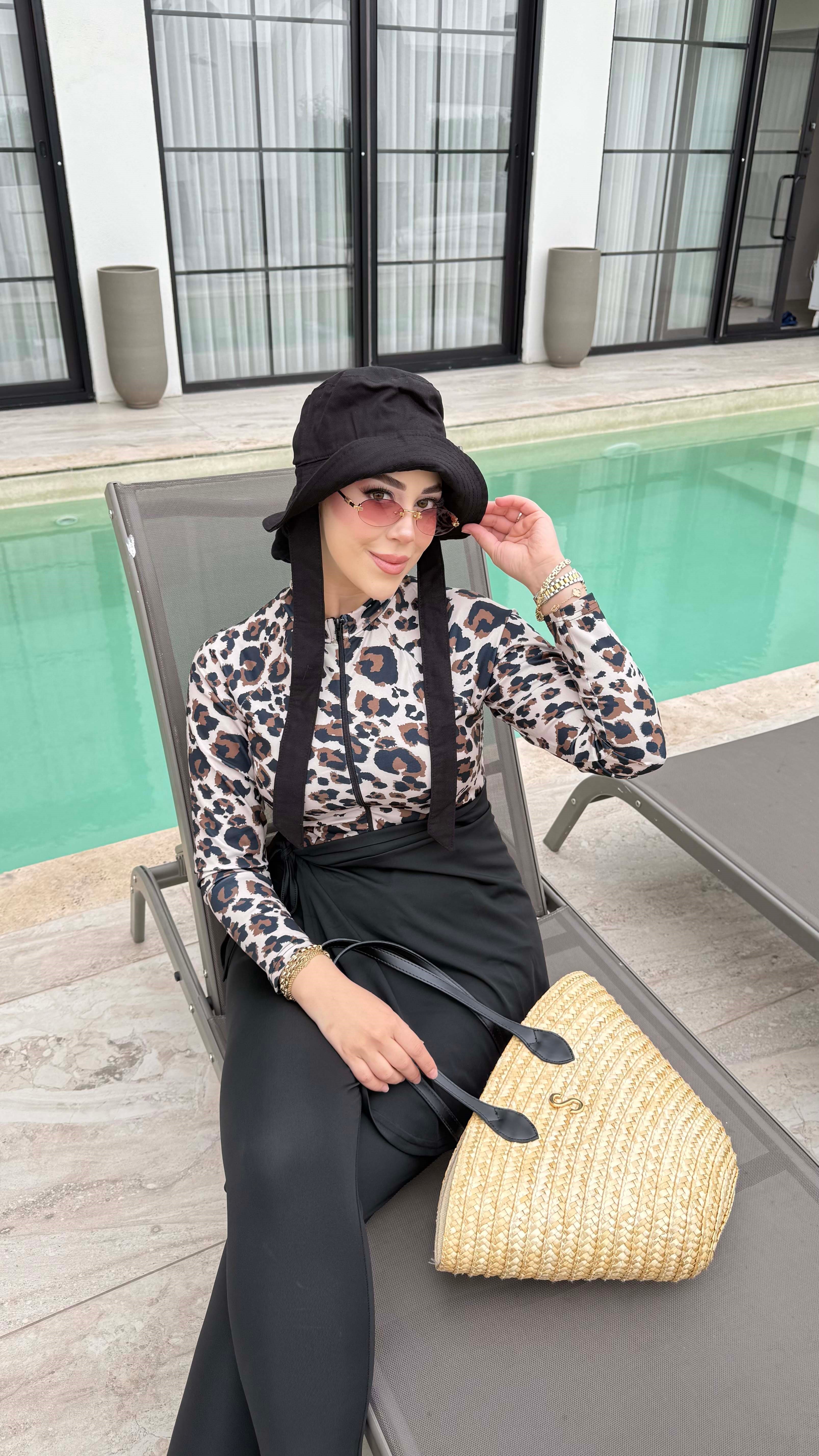 Leopar Desenli 3'lü Mayo Takım Krem 10122