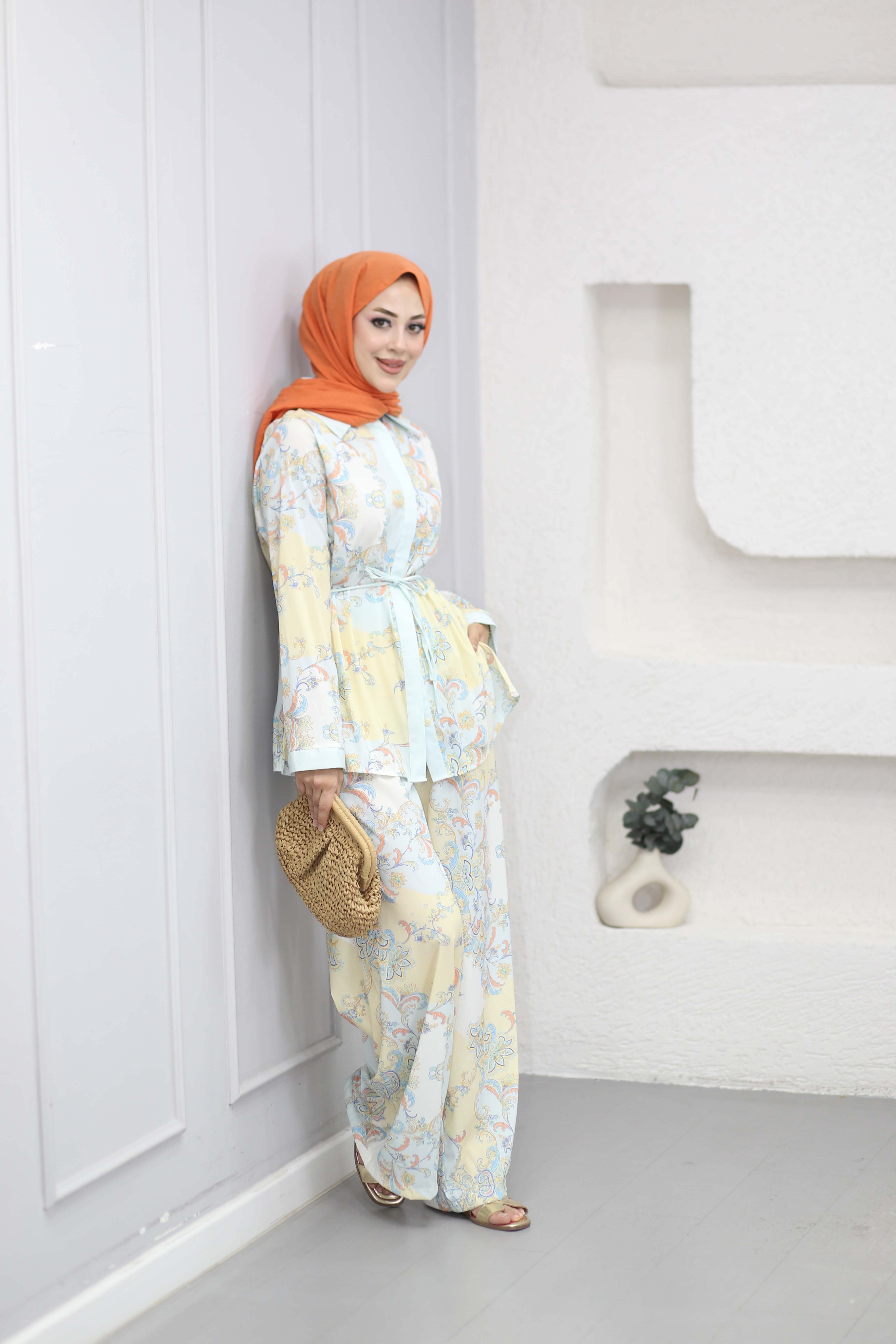 Alya Baskılı Takım Mavi 8822