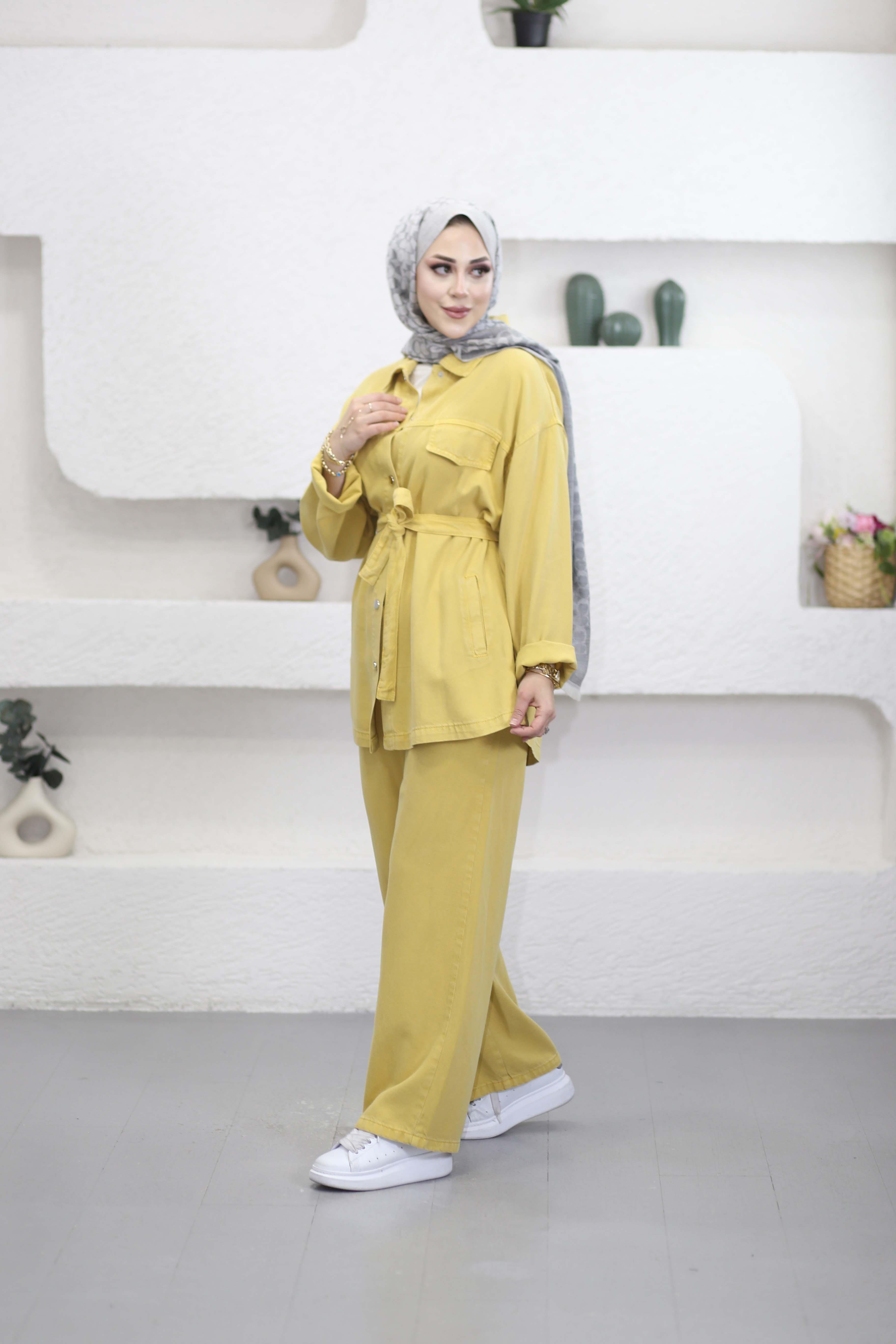 Ebru Denim Takım Sarı 7431