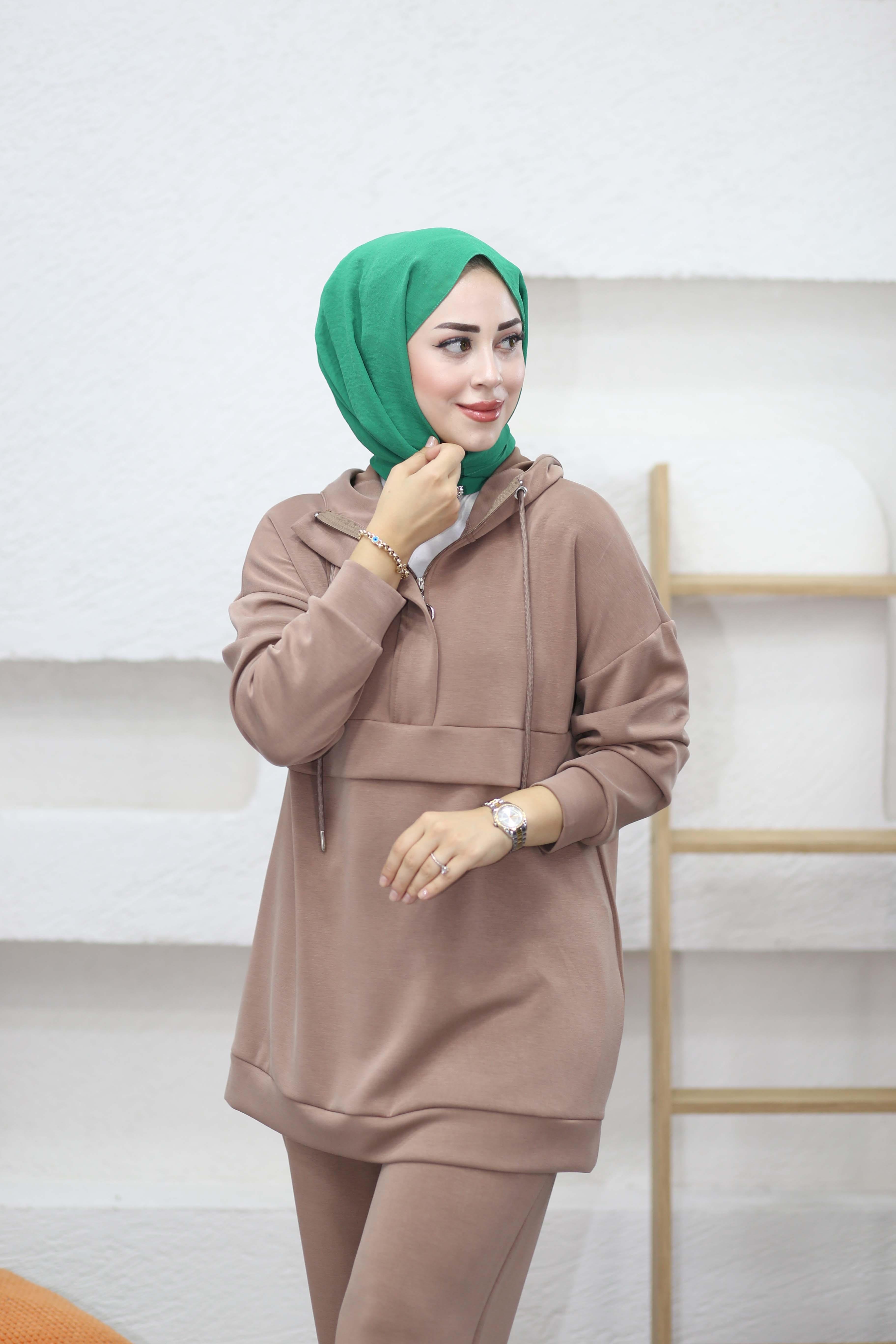 Fermuar Yaka Spor Takım Camel 7056