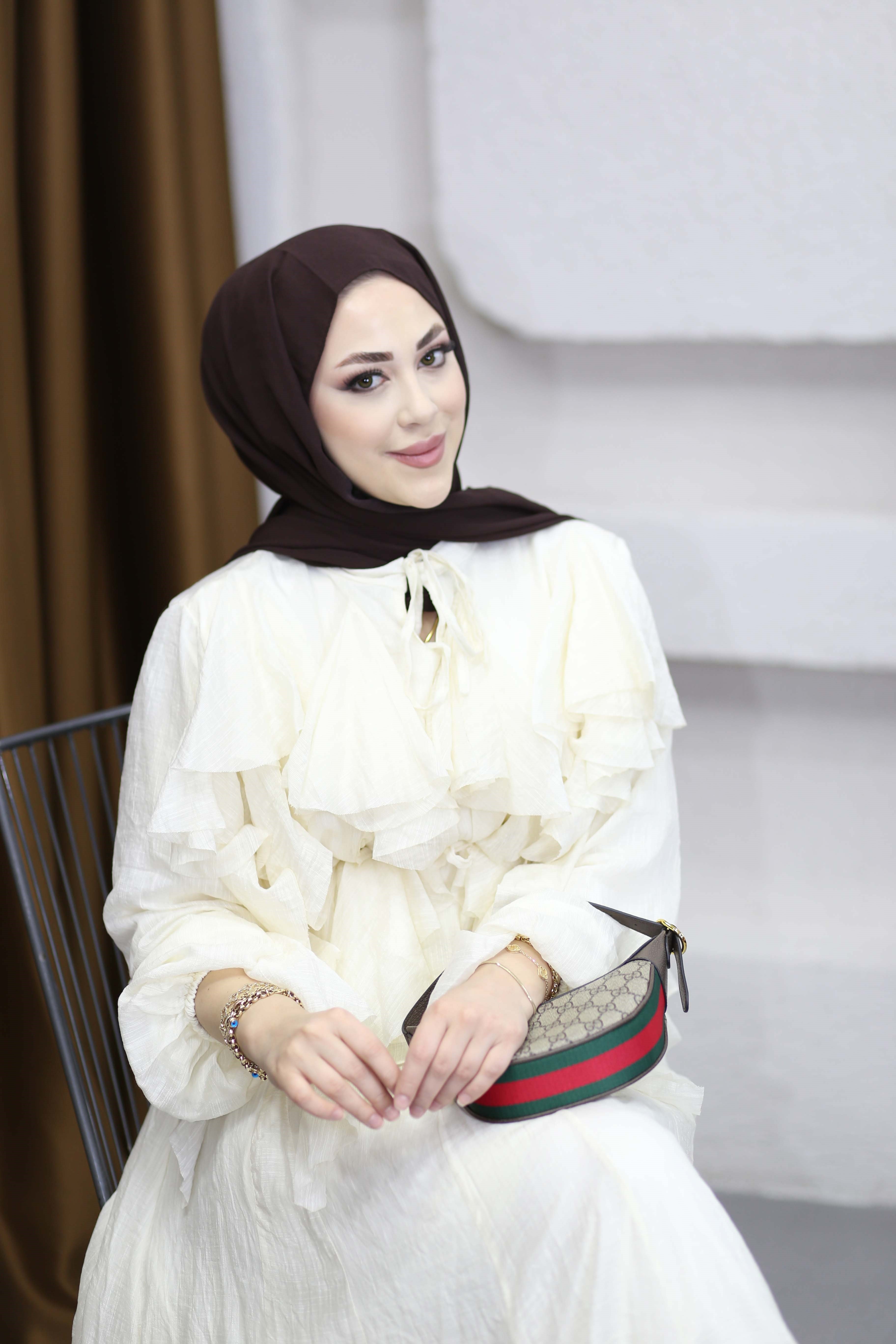 Angelina Volanlı Etek Takım Krem 8548