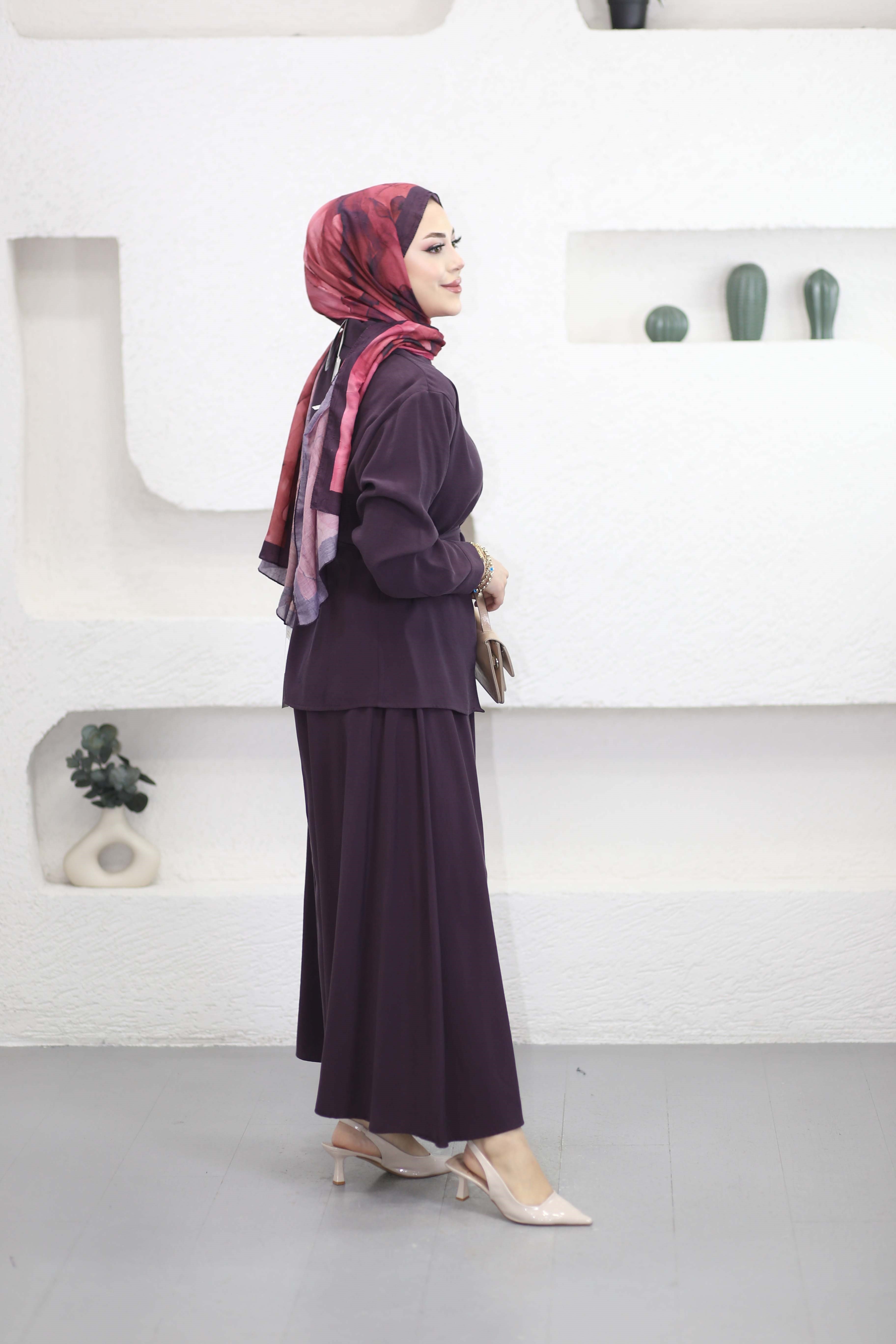 Soft Etekli Takım Mürdüm 7527