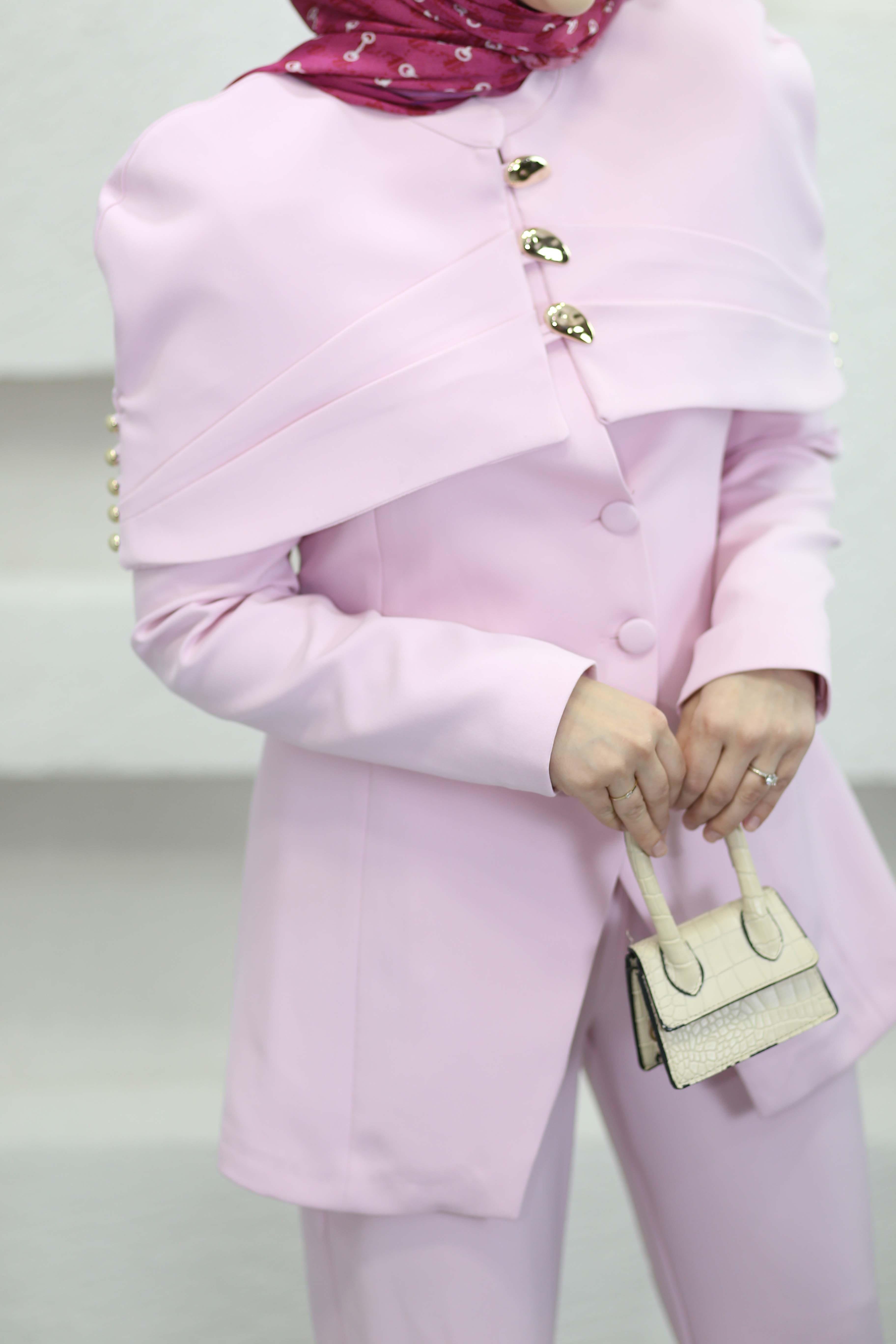 Bolerolu Ceket Takım Pembe 26032