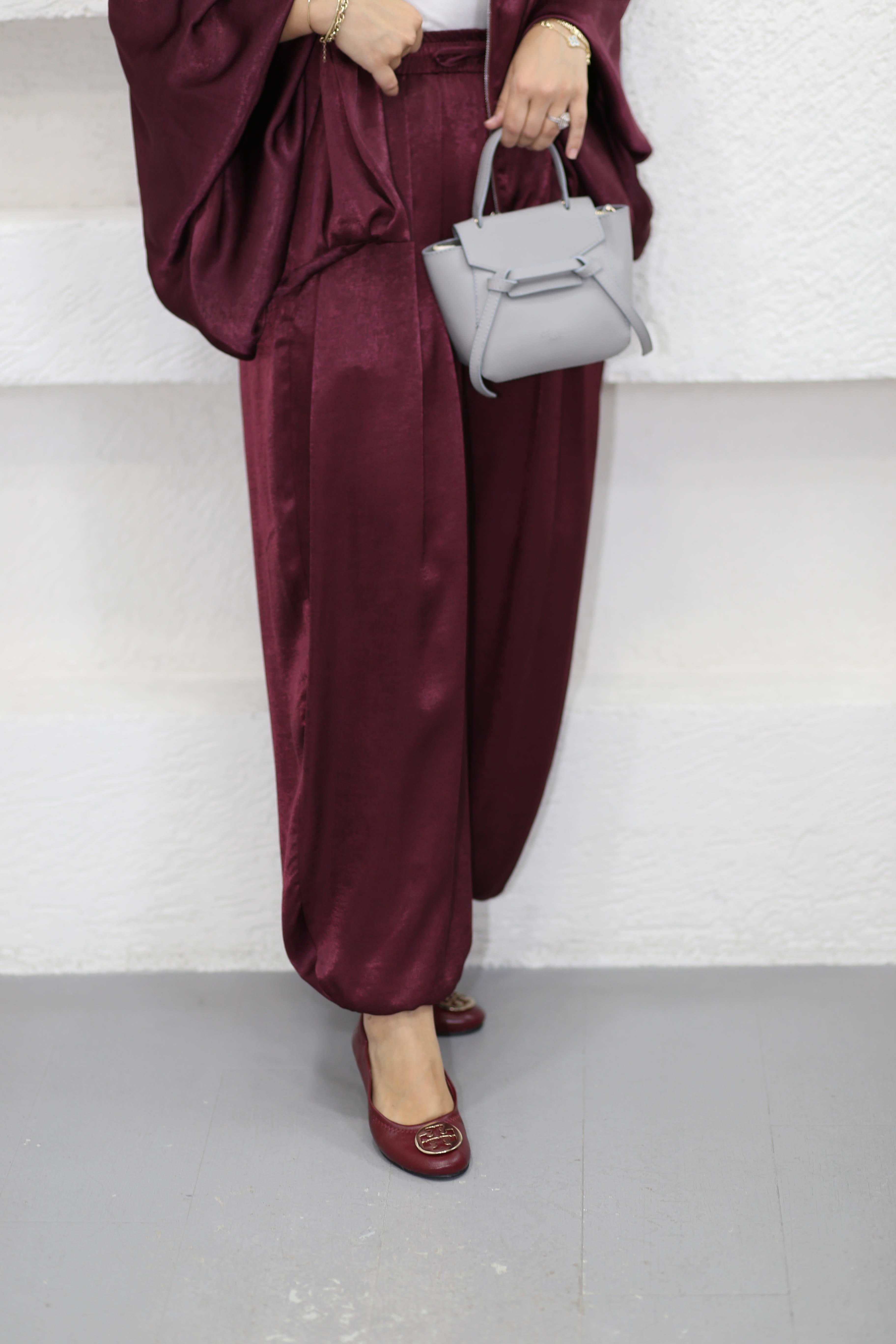 Premium Saten Takım Bordo 8417