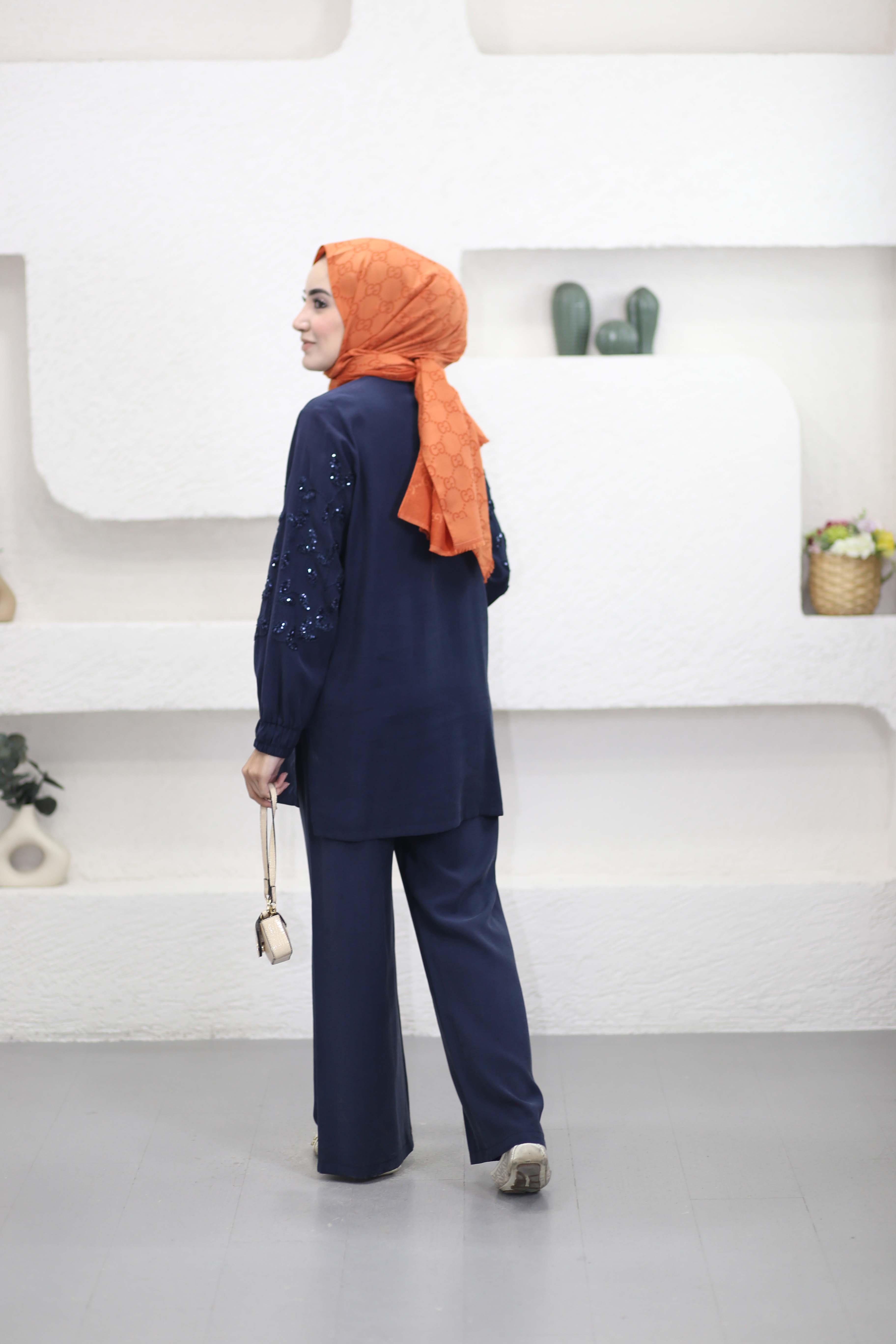 Pul İşlemeli Takım Lacivert 3404