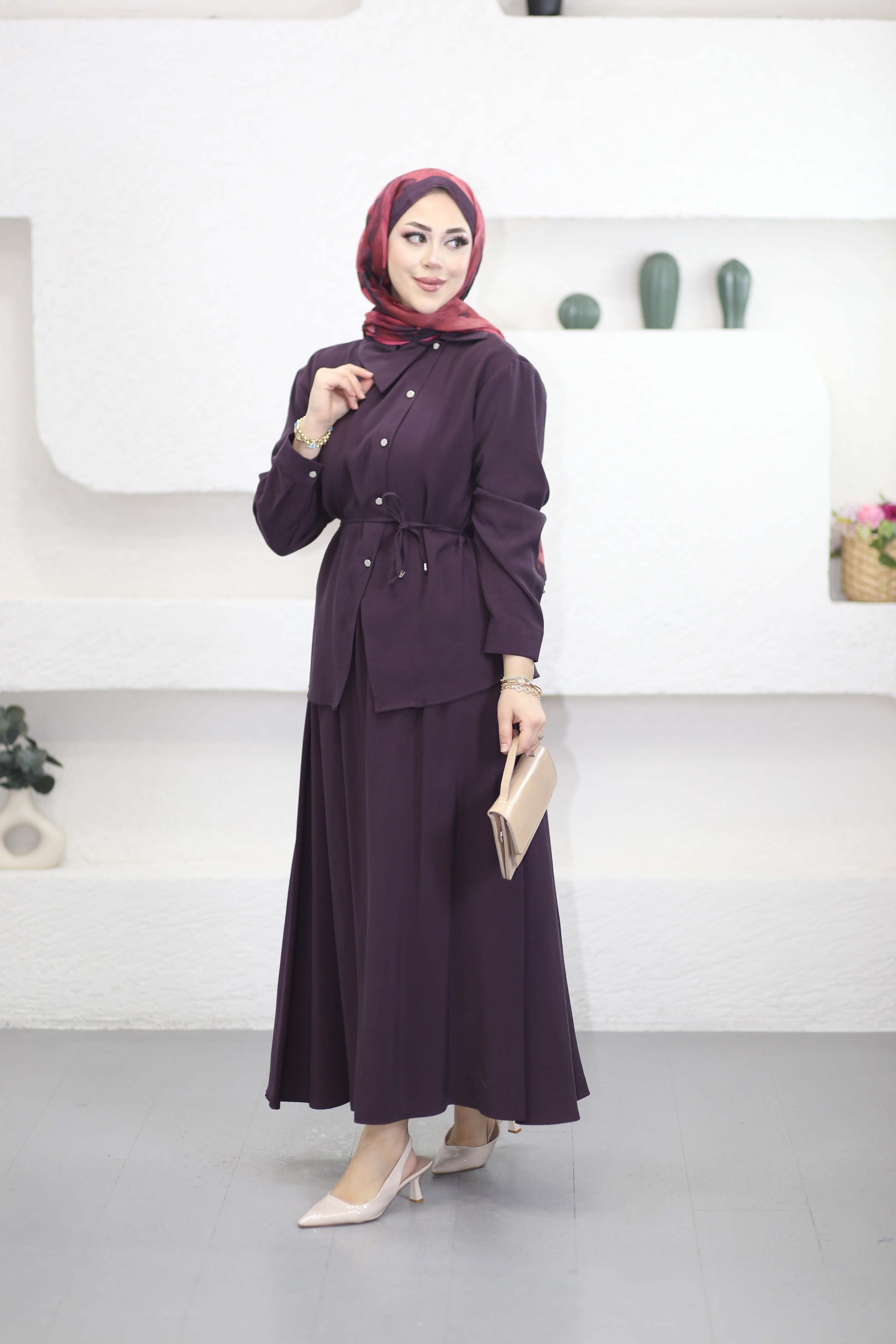 Soft Etekli Takım Mürdüm 7527