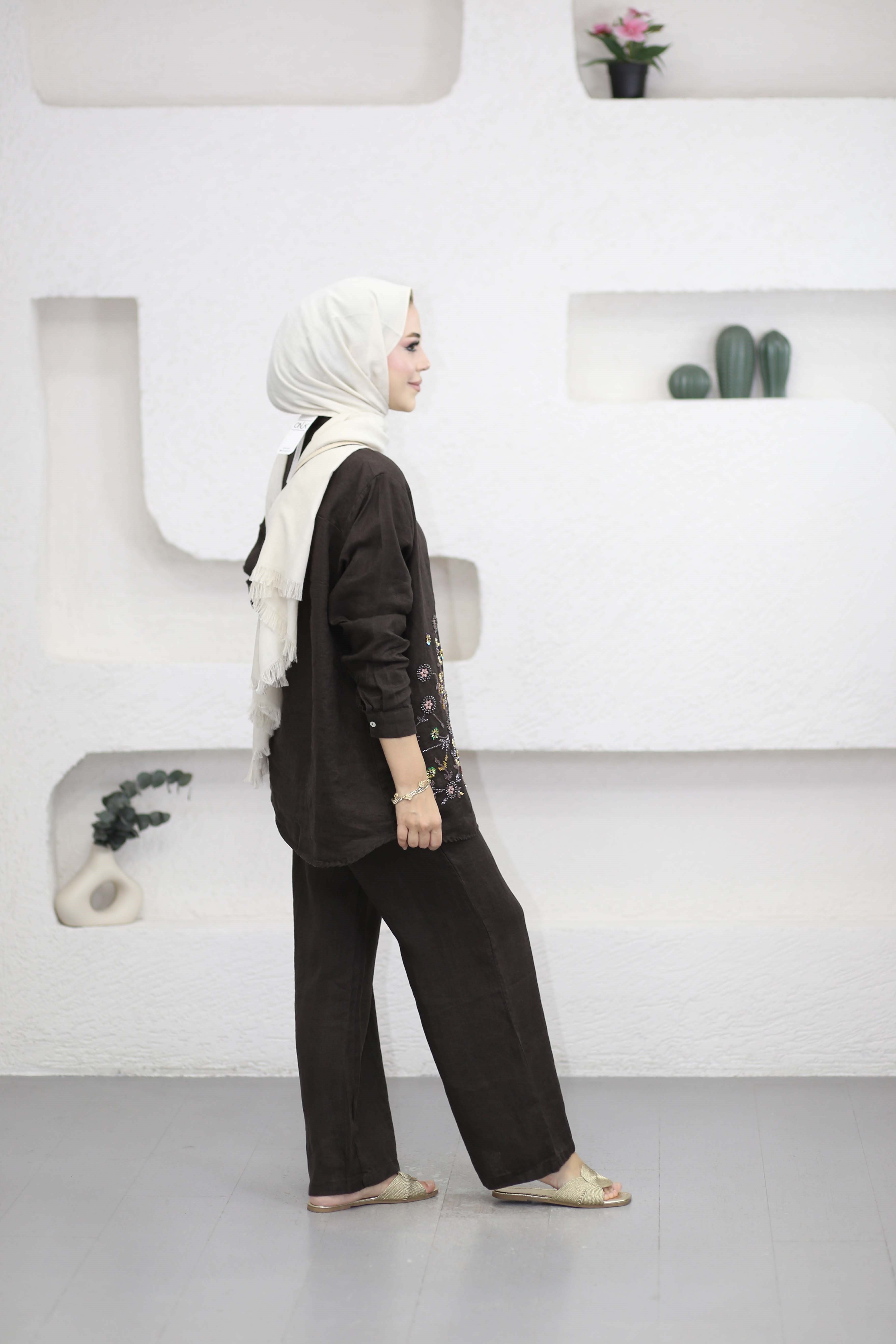 Noura Takım Kahverengi 2189