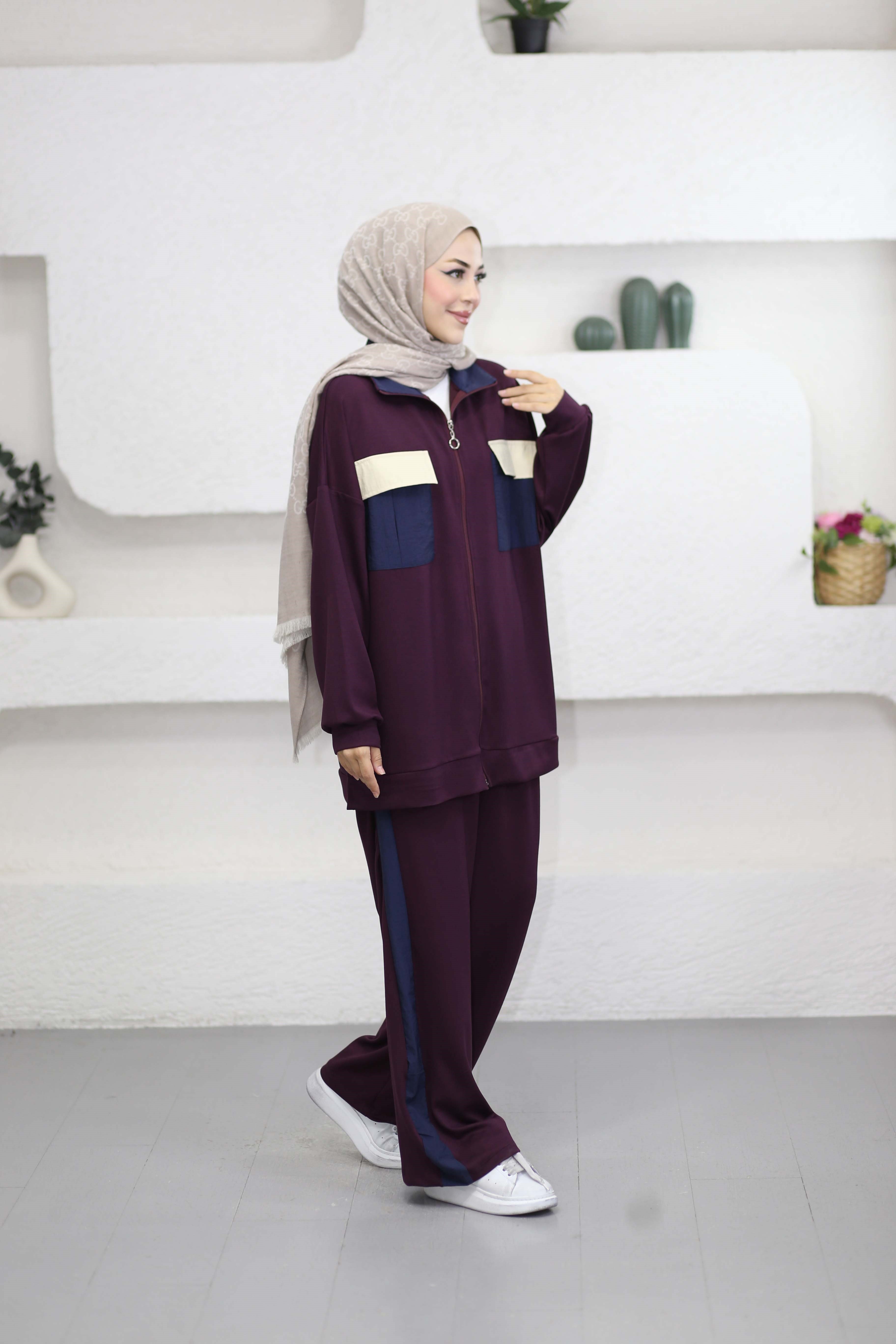 Cepleri Renkli Spor Takım Mürdüm 2662