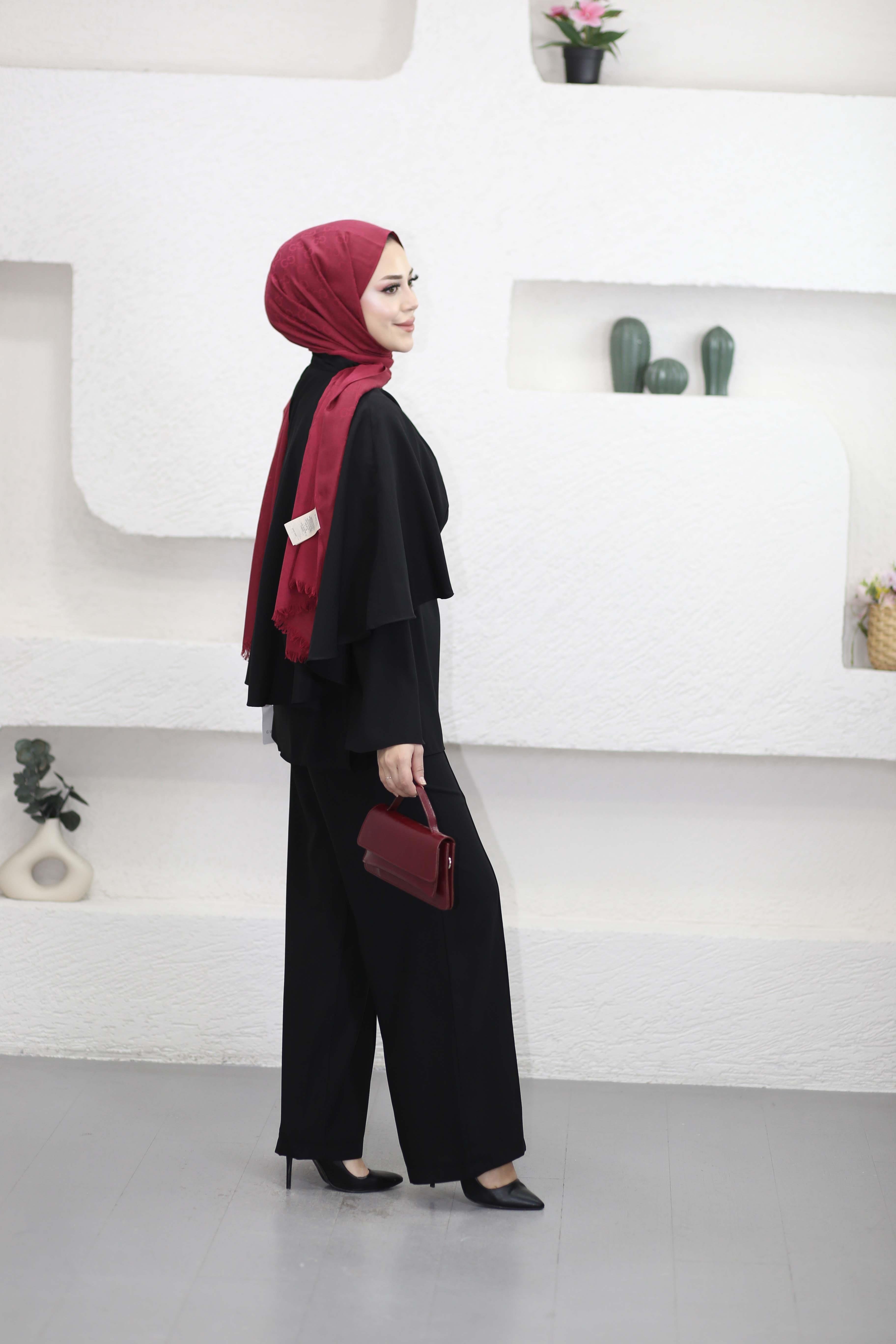 Aysa Pelerinli Takım Siyah 2358