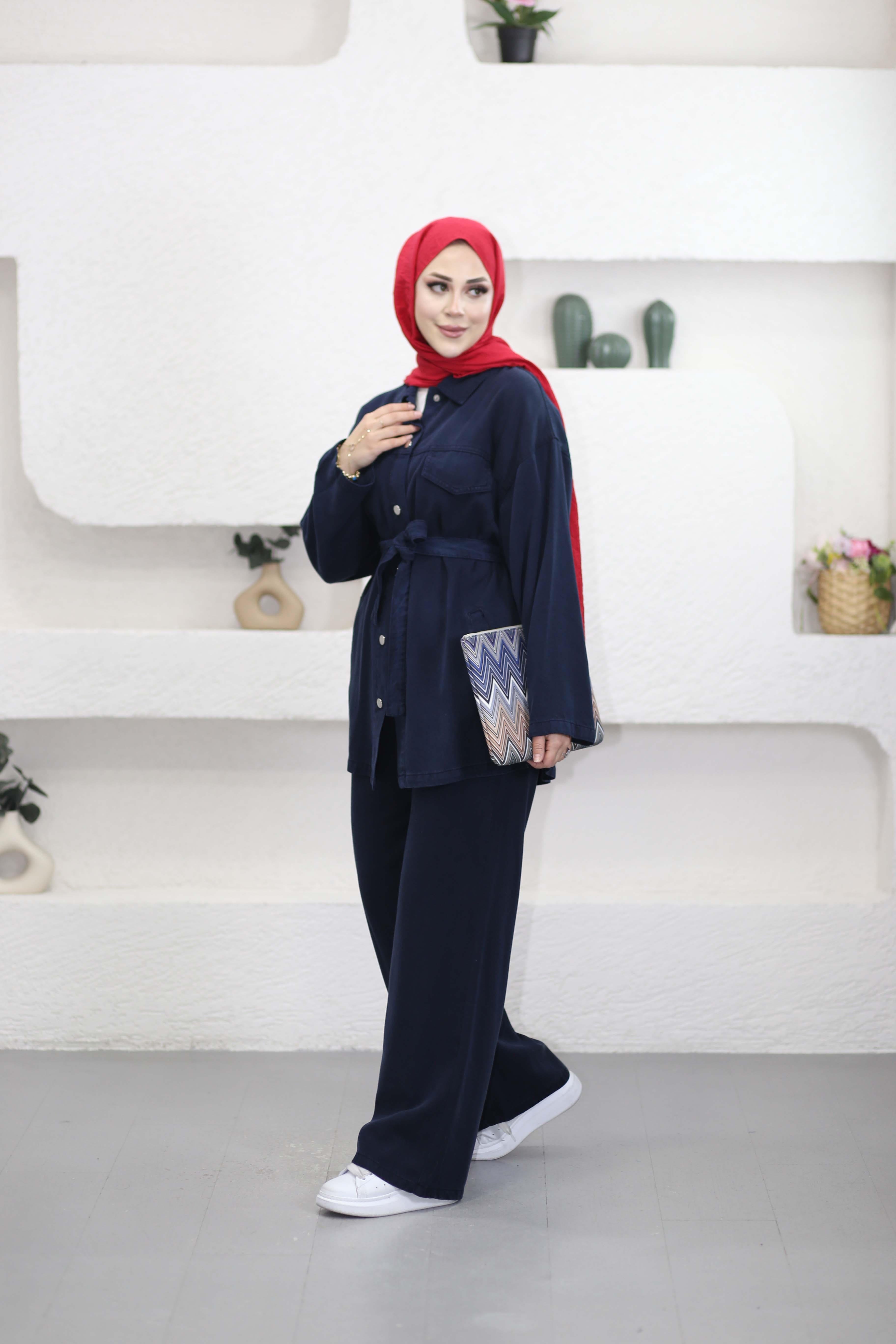 Ebru Denim Takım Lacivert 7431