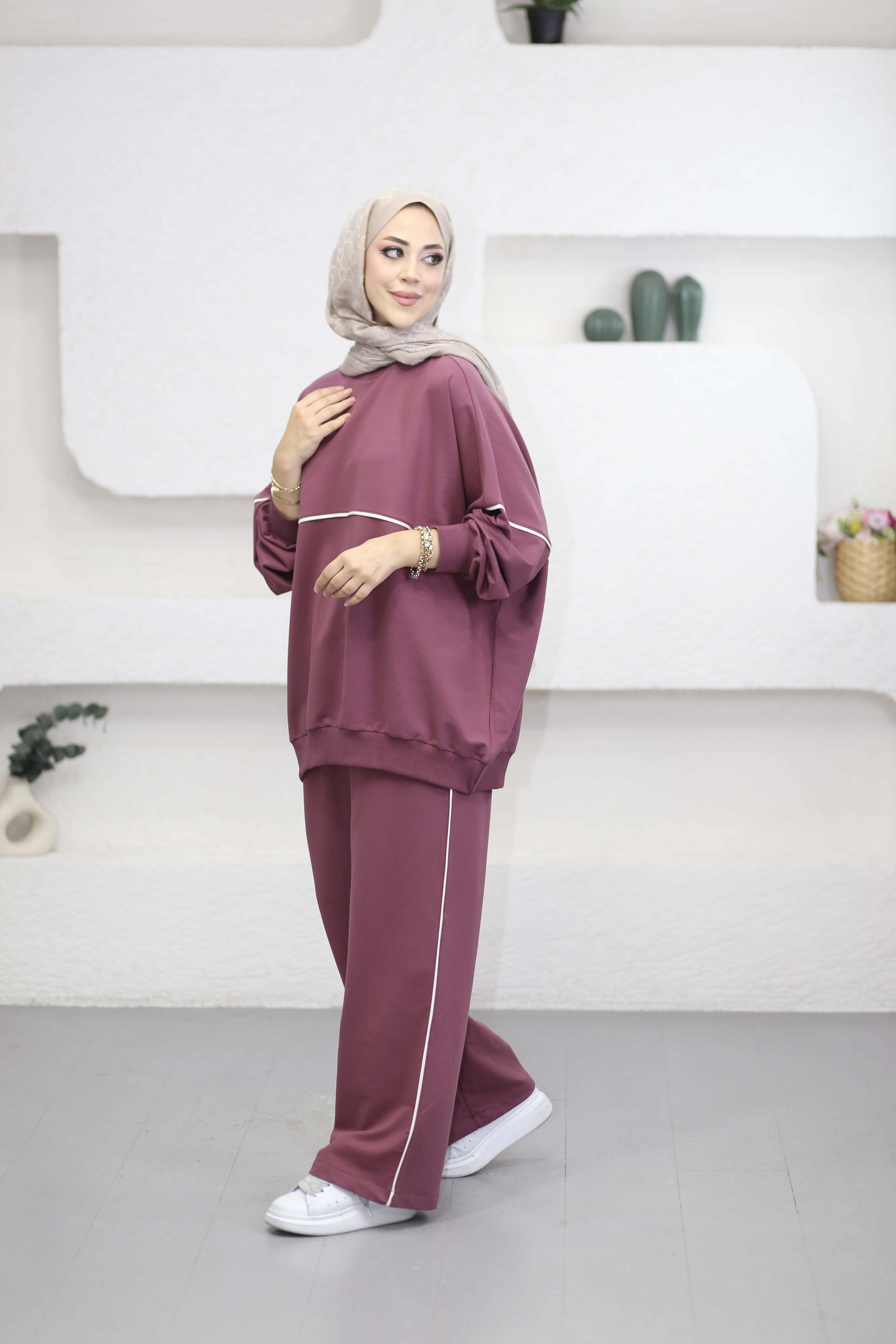 Ön Biye Detaylı Takım Mürdüm 6640
