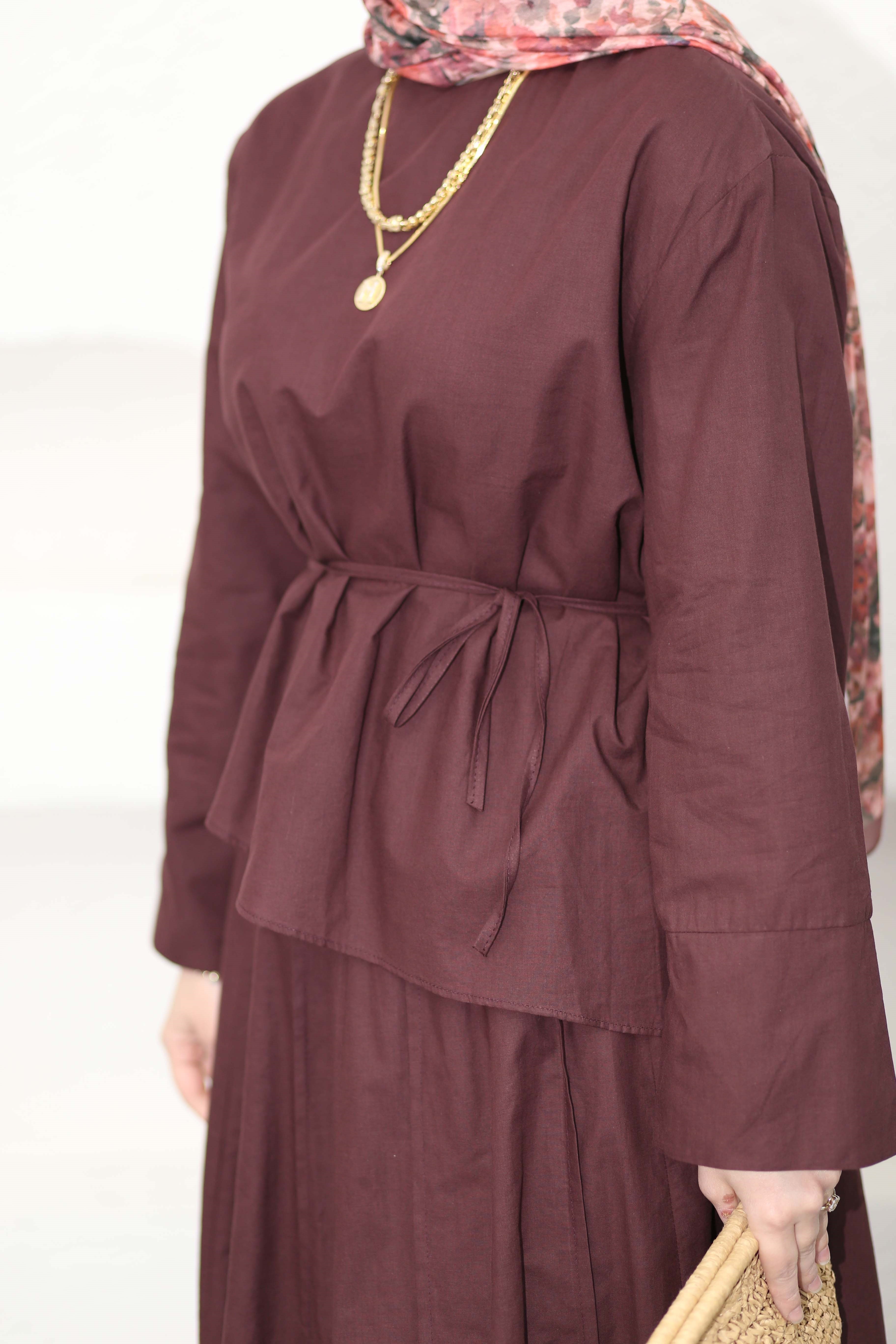 Asimetrik Kesim Takım Bordo 24402