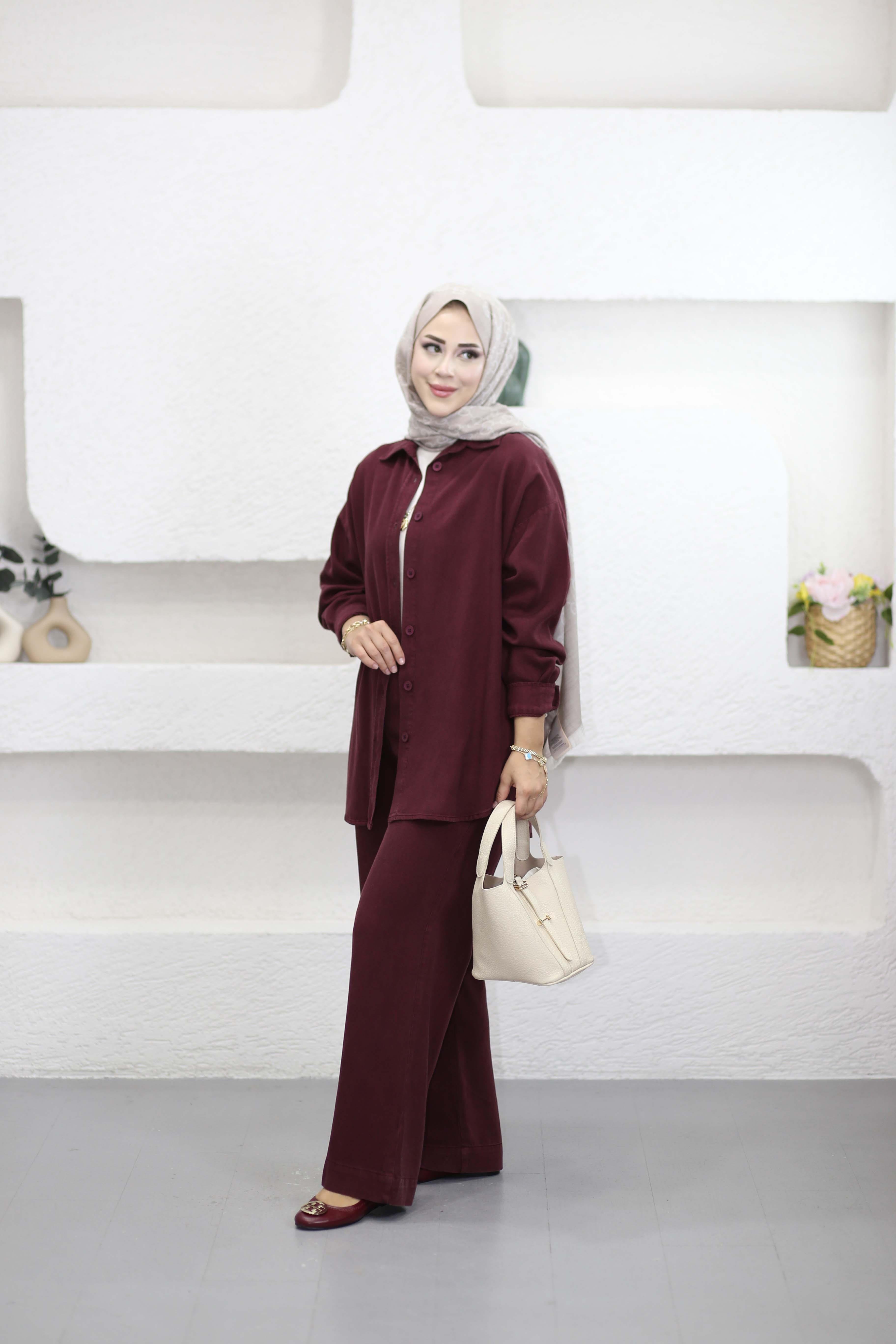 Sena Denim Takım Bordo 7415