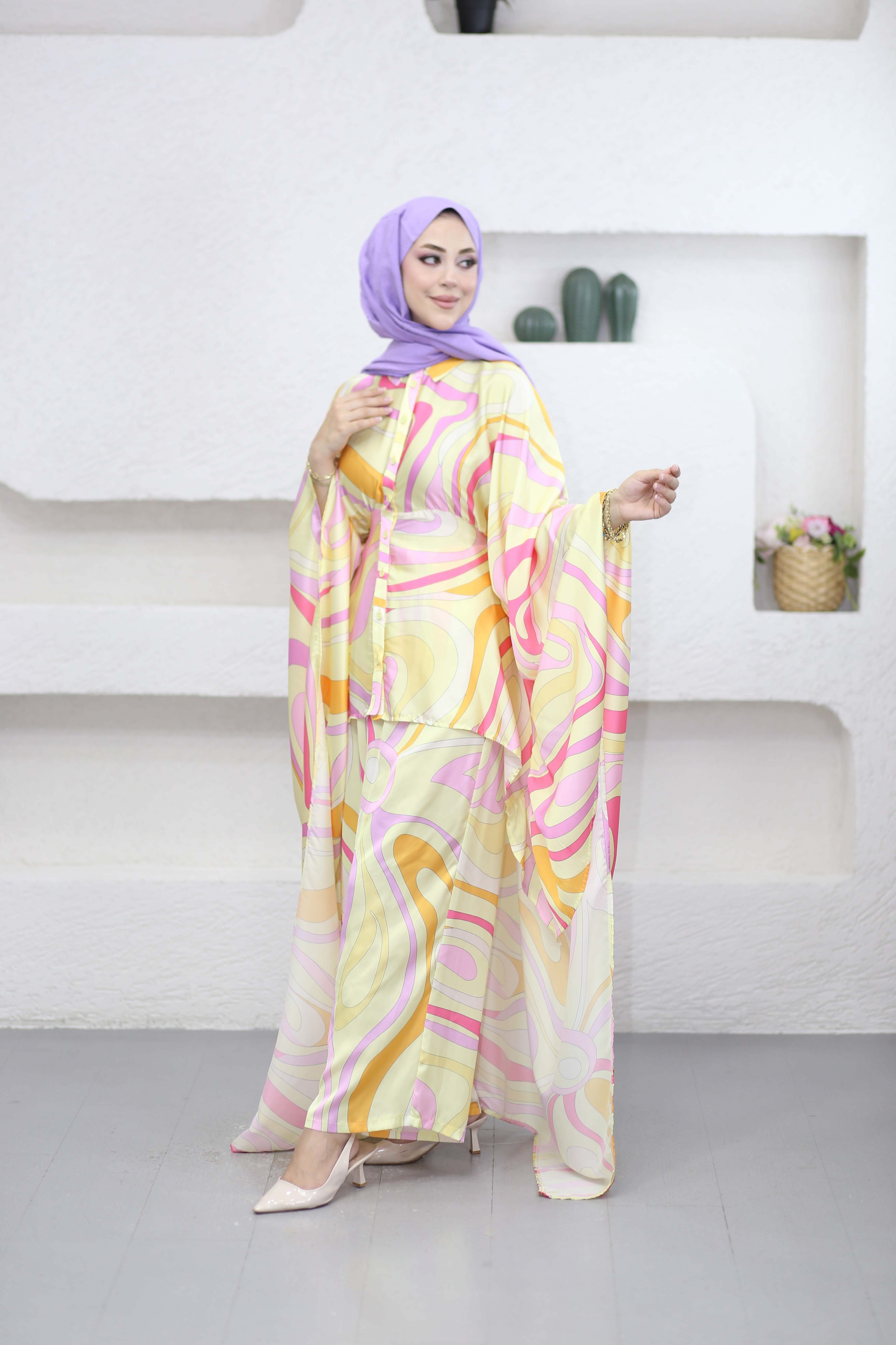 Angels Abaya Takım Sarı 0101