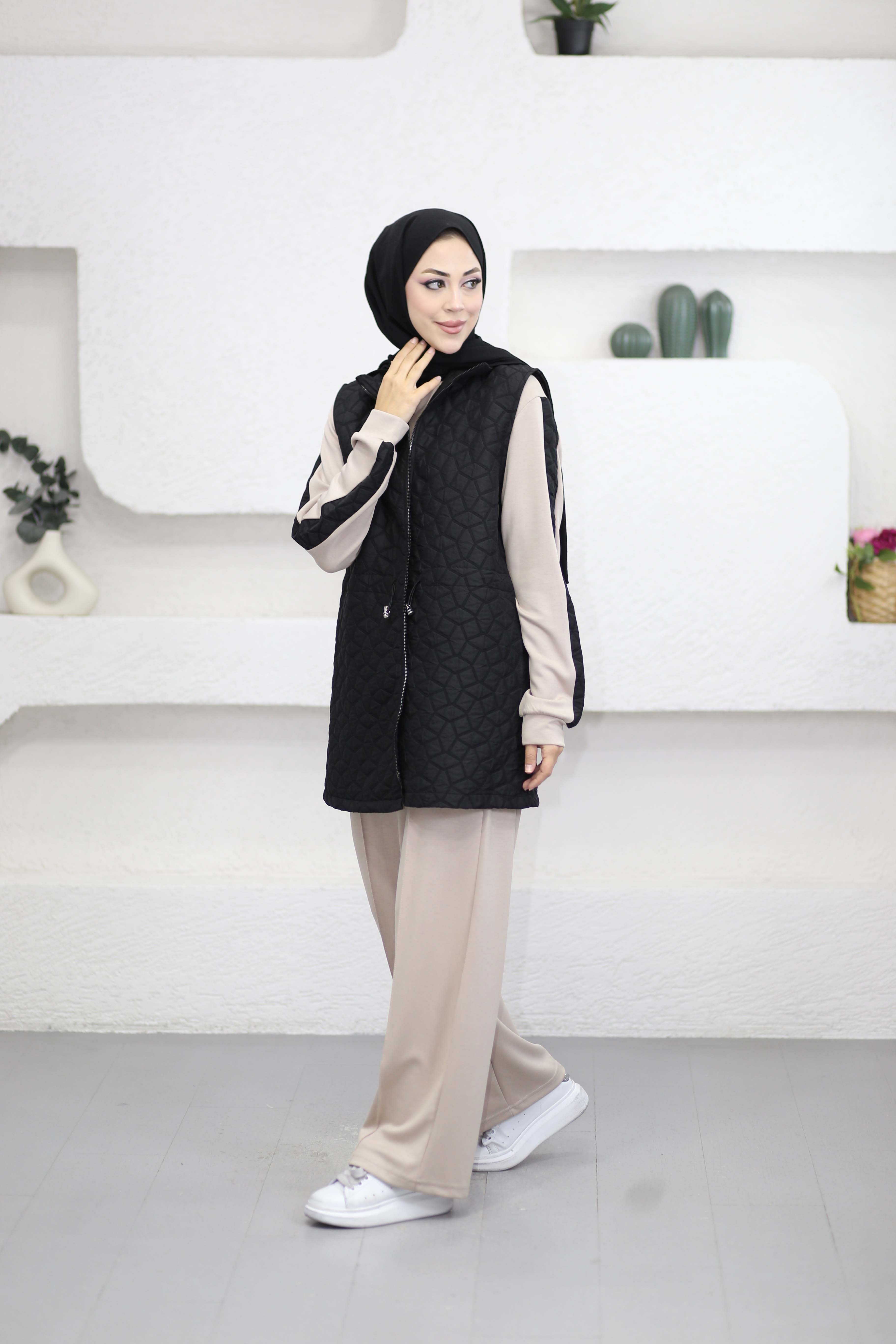 Yelekli Spor Takım Siyah 4046