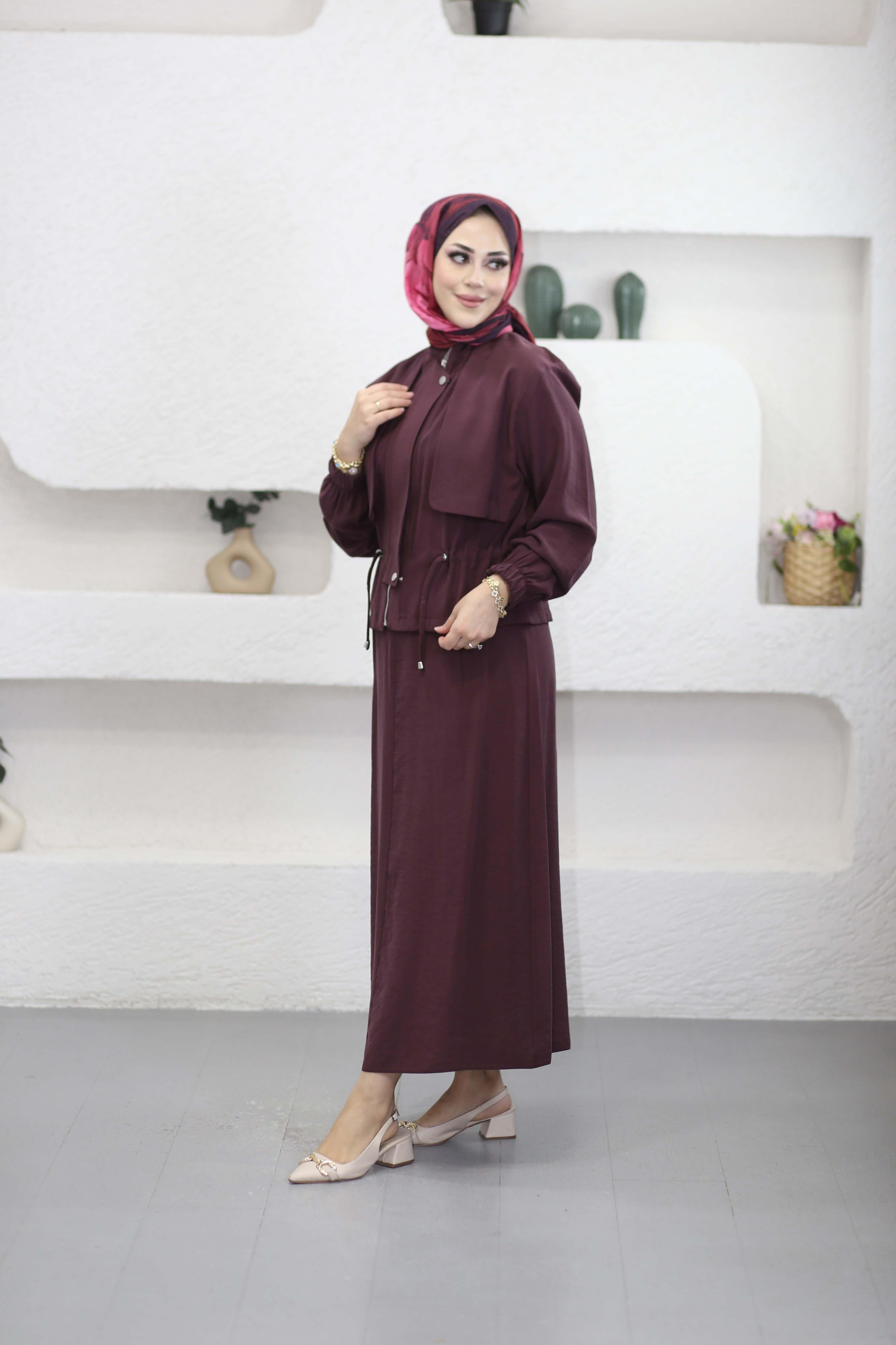 Nevra Etekli Takım Bordo 1468
