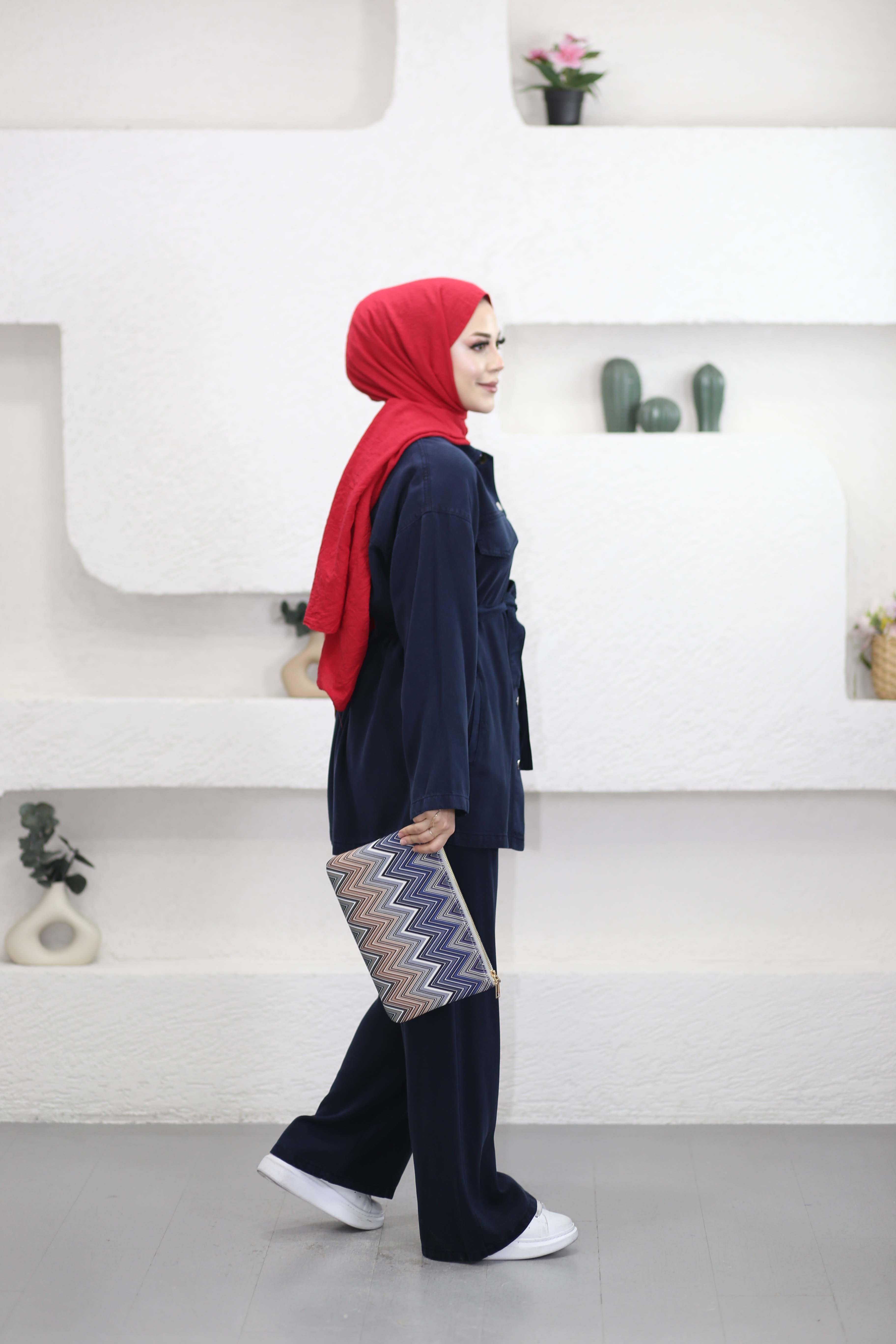 Ebru Denim Takım Lacivert 7431