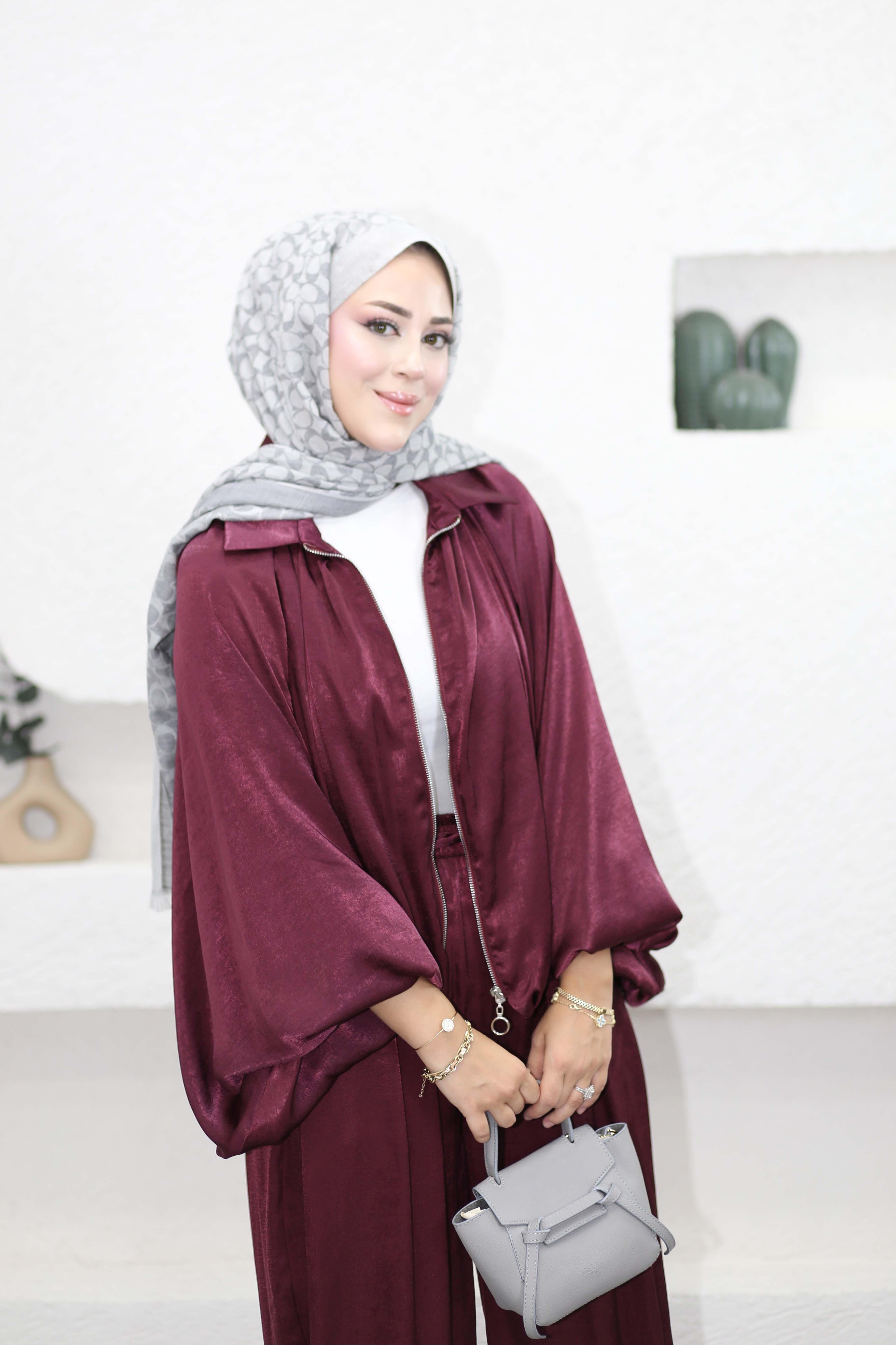 Premium Saten Takım Bordo 8417
