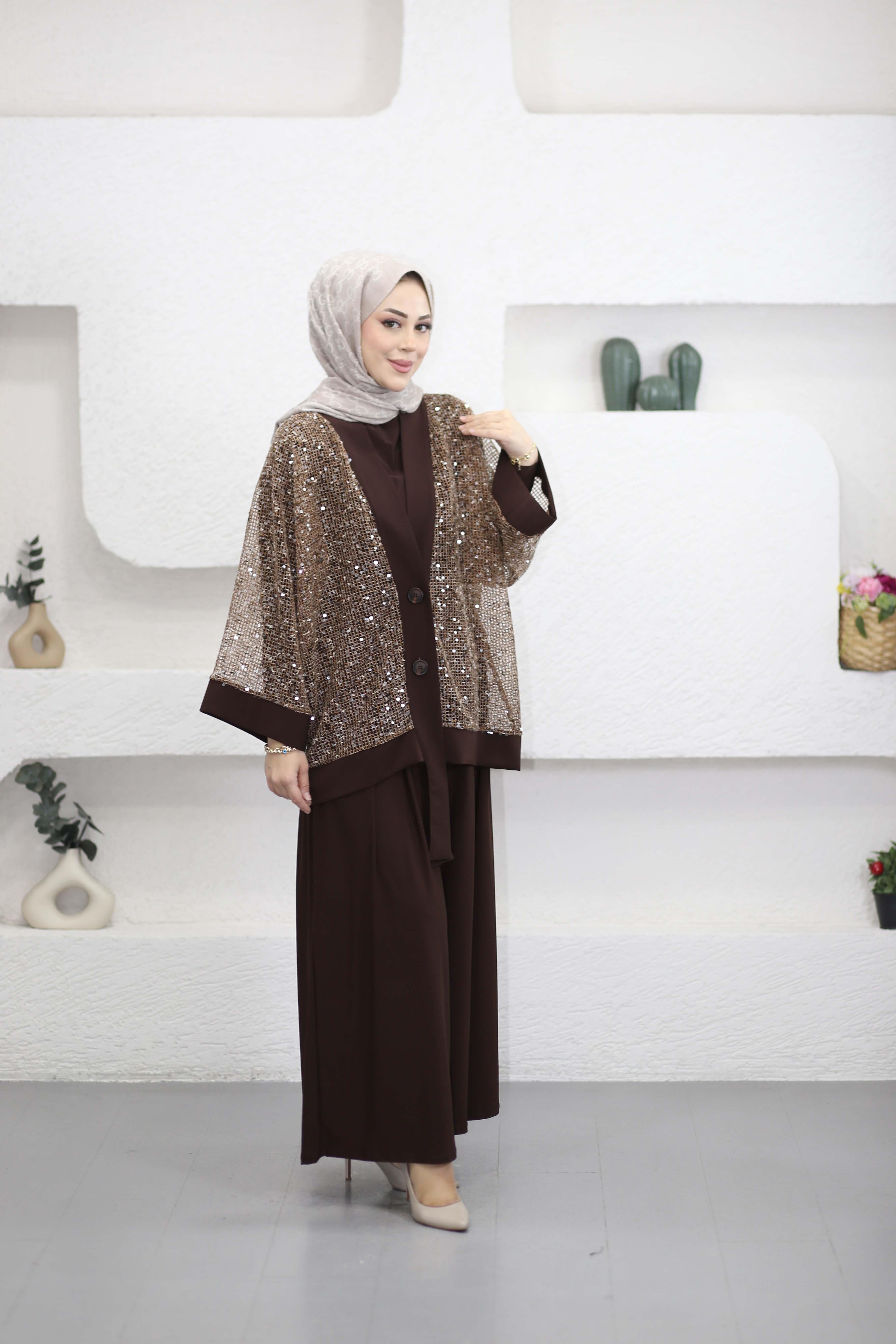 Premium Stil Takım Kahverengi 6492