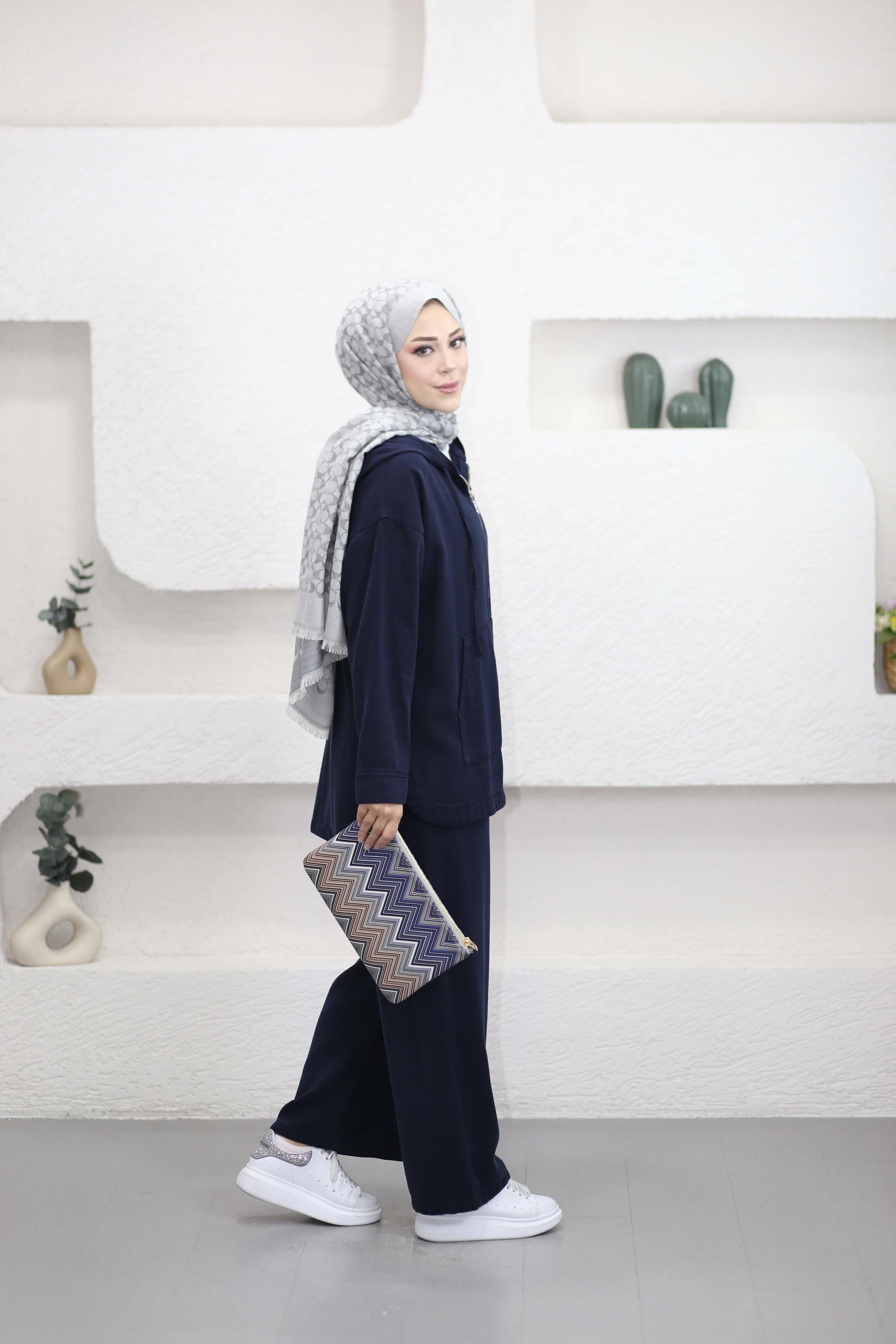 Fermuarlı Zeynep Takım Lacivert 7433