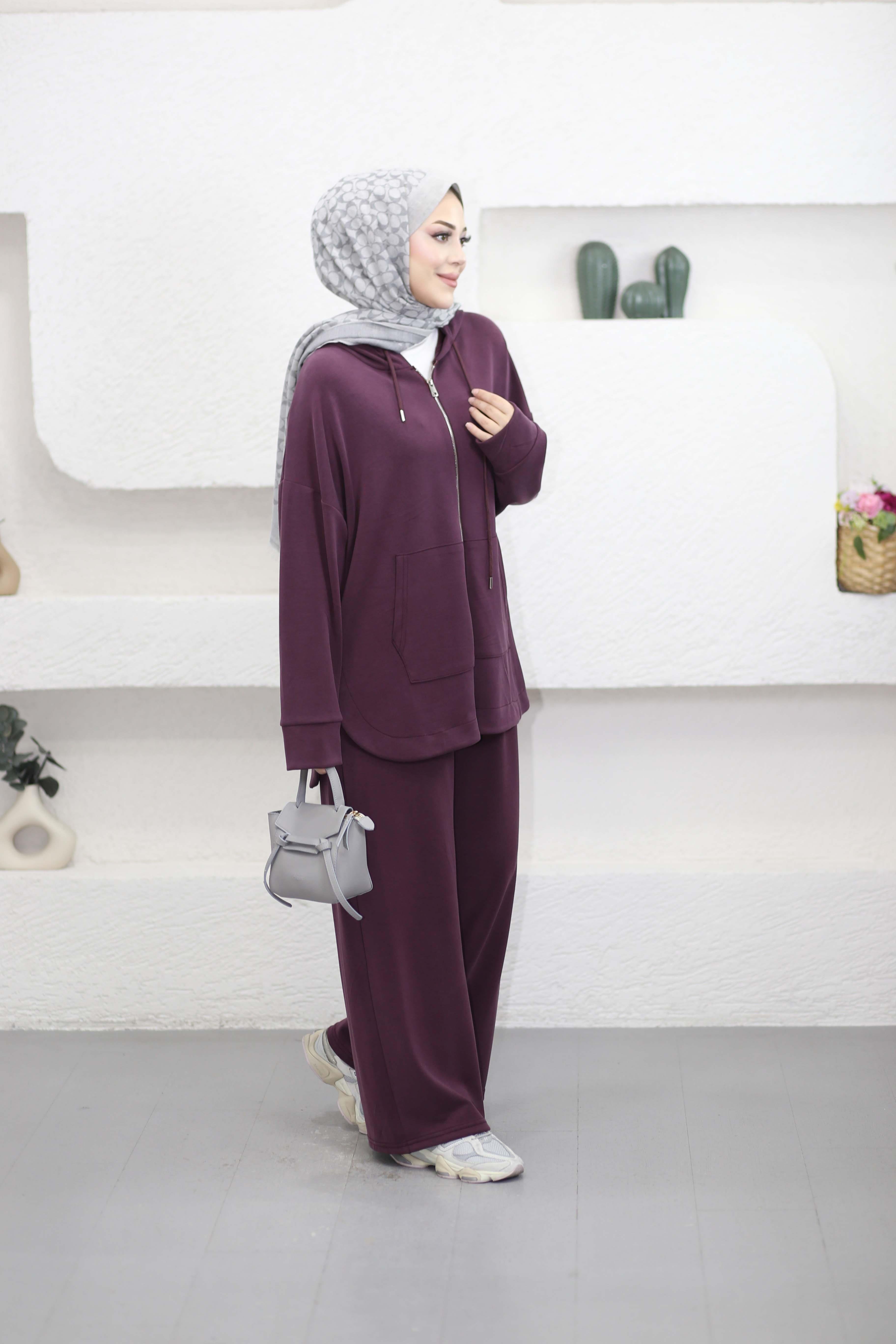 Fermuarlı Bol Oysho Takım Bordo 2290